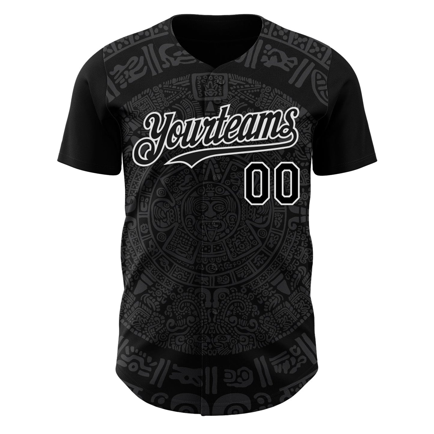 Custom Black Gray-White 3D Mexico Authentic Baseball Jersey baseball jersey product view 2