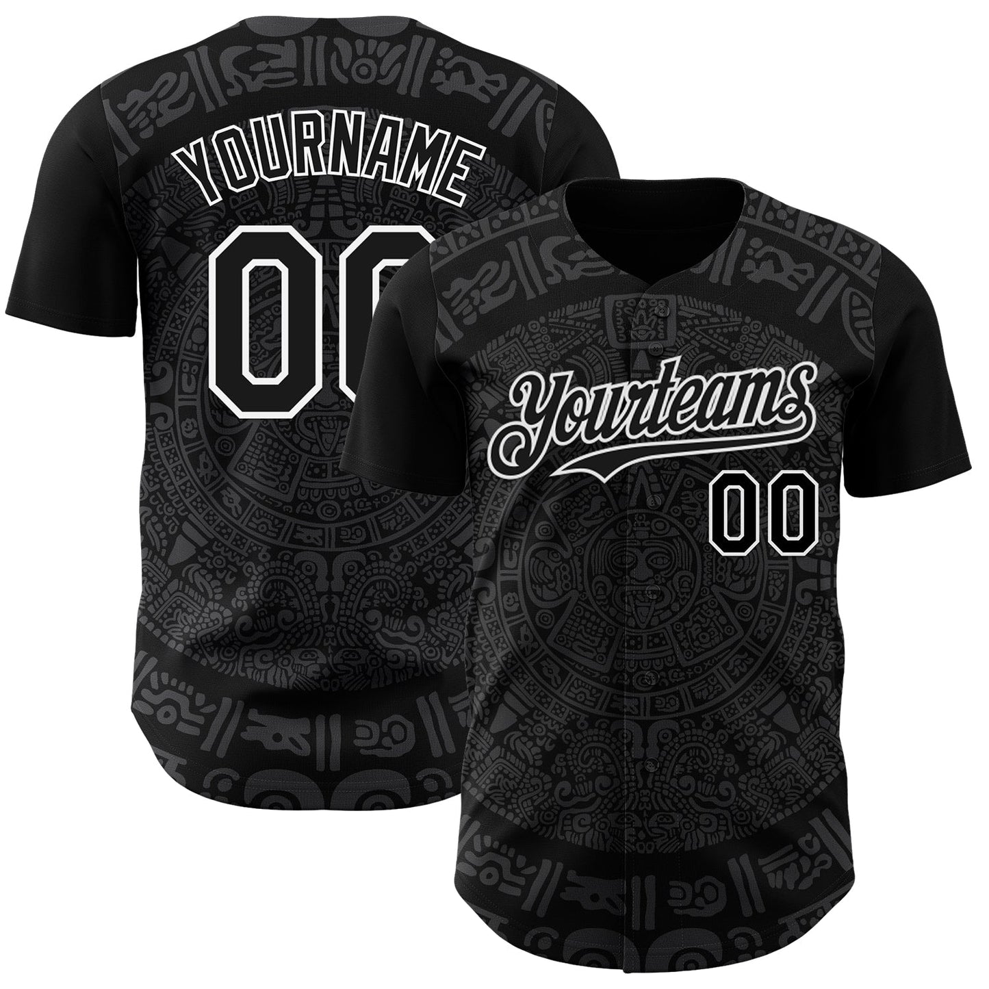 Custom Black Gray-White 3D Mexico Authentic Baseball Jersey baseball jersey product view 1