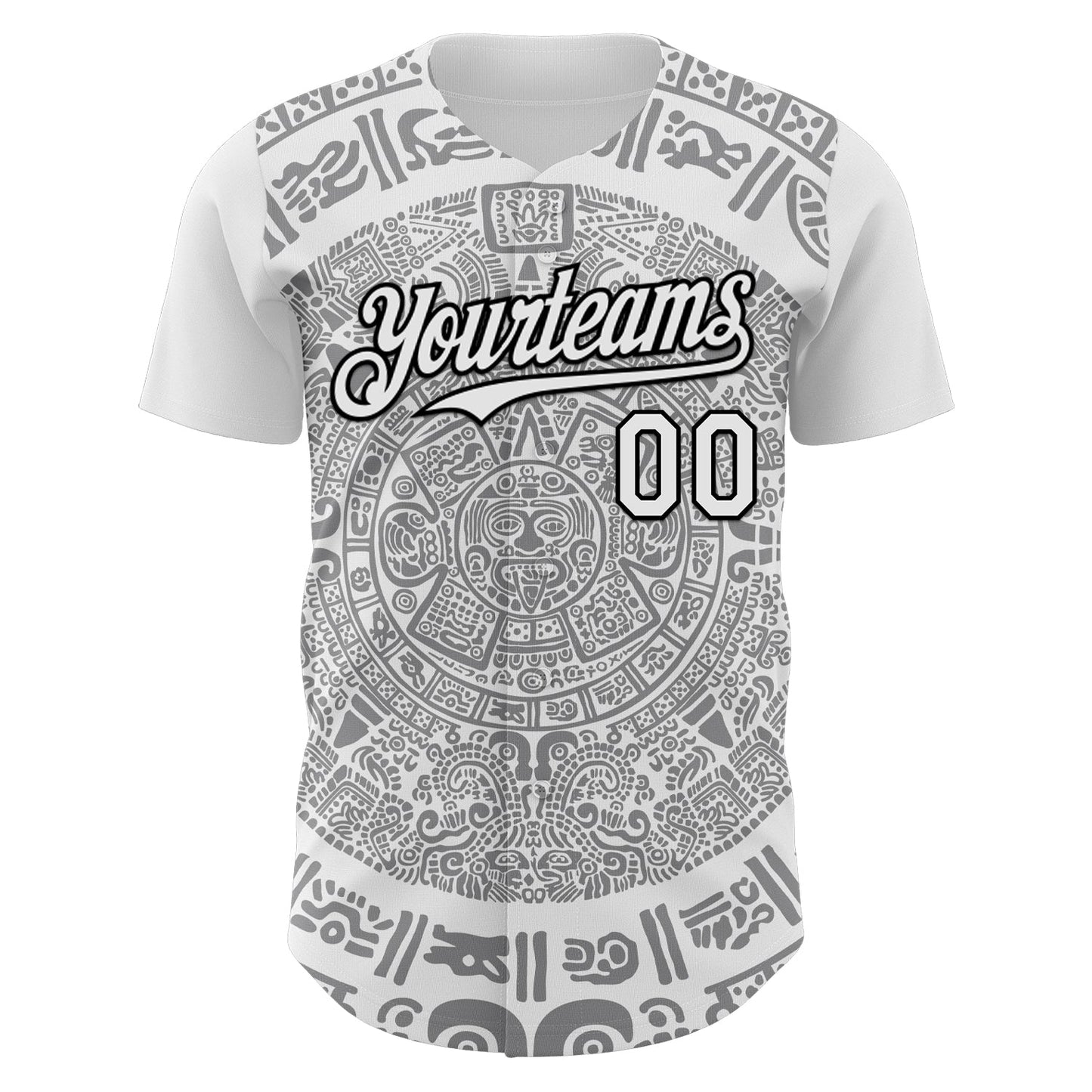 Custom White Gray-Black 3D Mexico Authentic Baseball Jersey baseball jersey product view 2