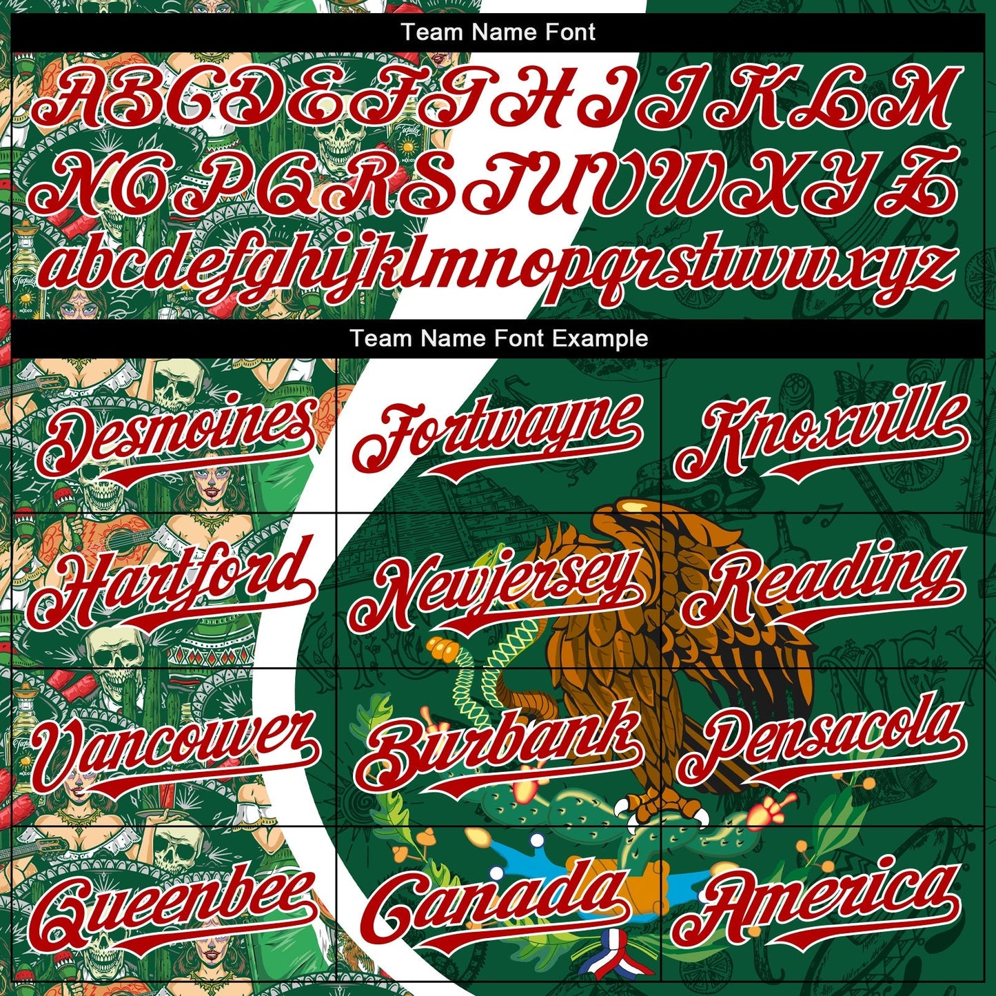 Custom Green Red Kelly Green-White 3D Mexico Authentic Baseball Jersey baseball jersey product view 4