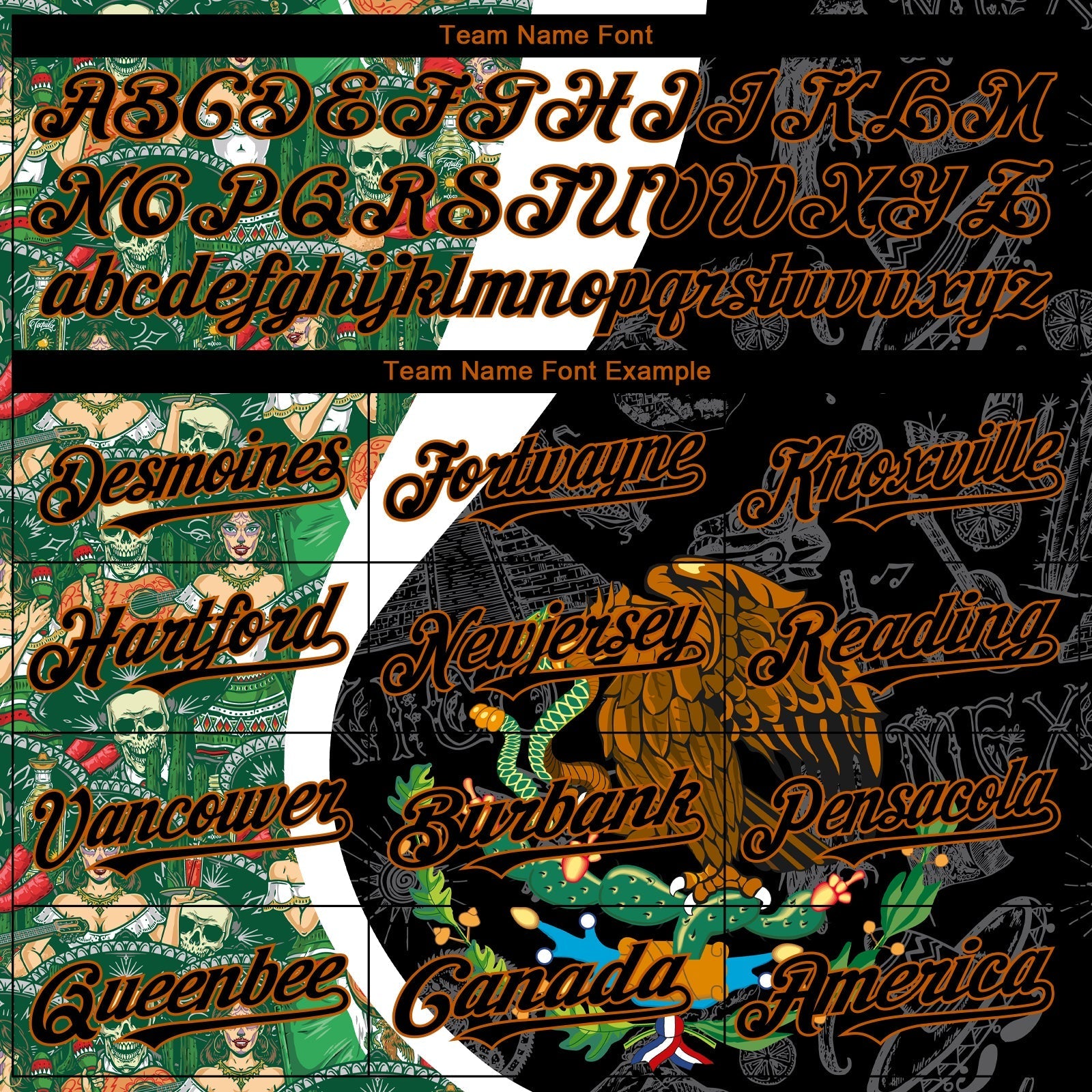 Custom Black Kelly Green Texas Orange-White 3D Mexico Authentic Baseball Jersey baseball jersey product view 4