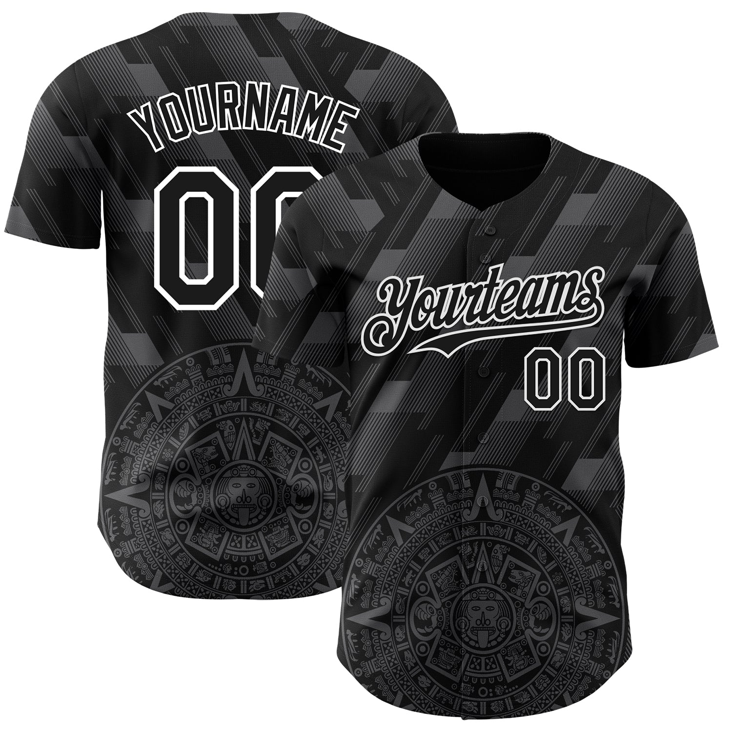 Custom Black Steel Gray-White 3D Mexico Authentic Baseball Jersey baseball jersey product view 1