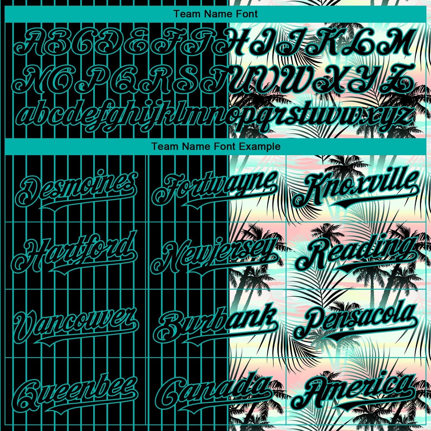 Custom Black Aqua 3D Pattern Design Pinstripe Tropical Palm Leaves Authentic Baseball Jersey baseball jersey product view 4