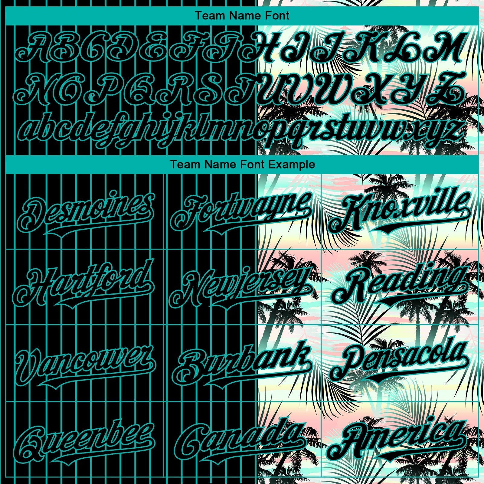 Custom Black Aqua 3D Pattern Design Pinstripe Tropical Palm Leaves Authentic Baseball Jersey baseball jersey product view 4