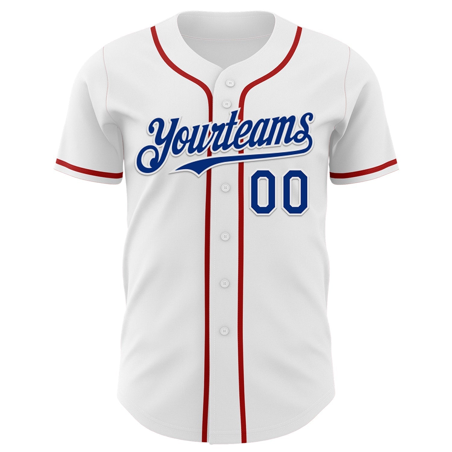 Custom White Royal-Red 3D Patriotic American Flag And Eagle Authentic Baseball Jersey baseball jersey product view 2