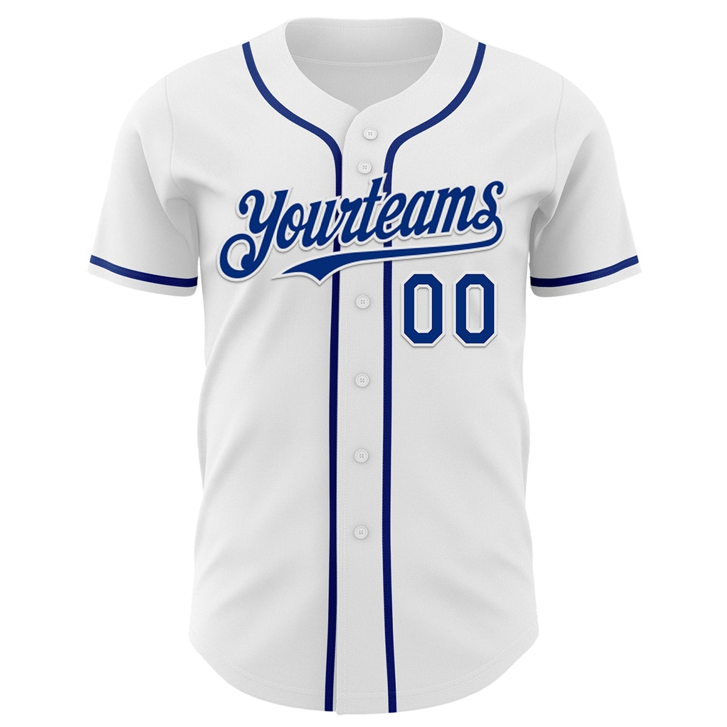 Custom White Royal 3D Pattern Design Patriotic American Symbol Statue of Liberty Authentic Baseball Jersey baseball jersey product view 2