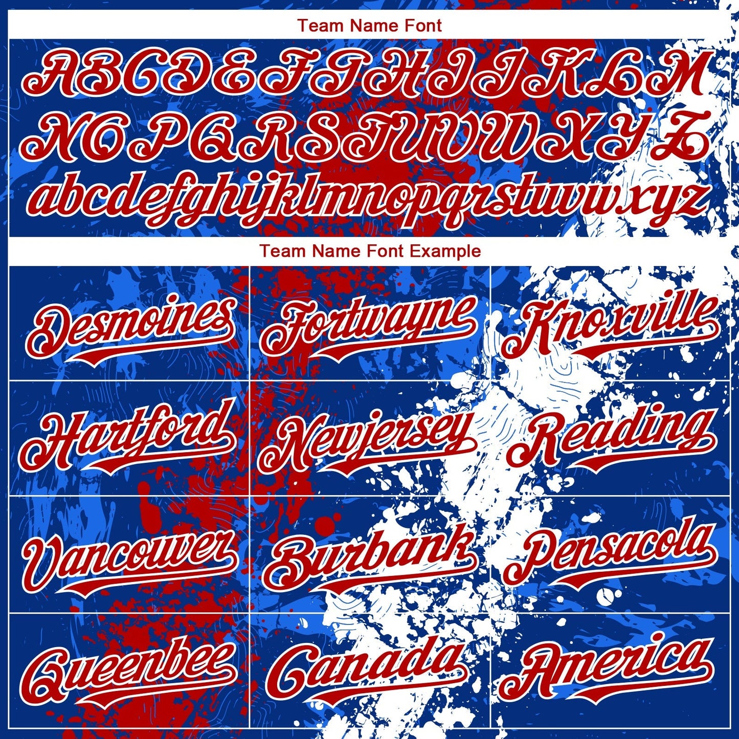 Custom Royal Red-White Splash Authentic Baseball Jersey baseball jersey product view 4