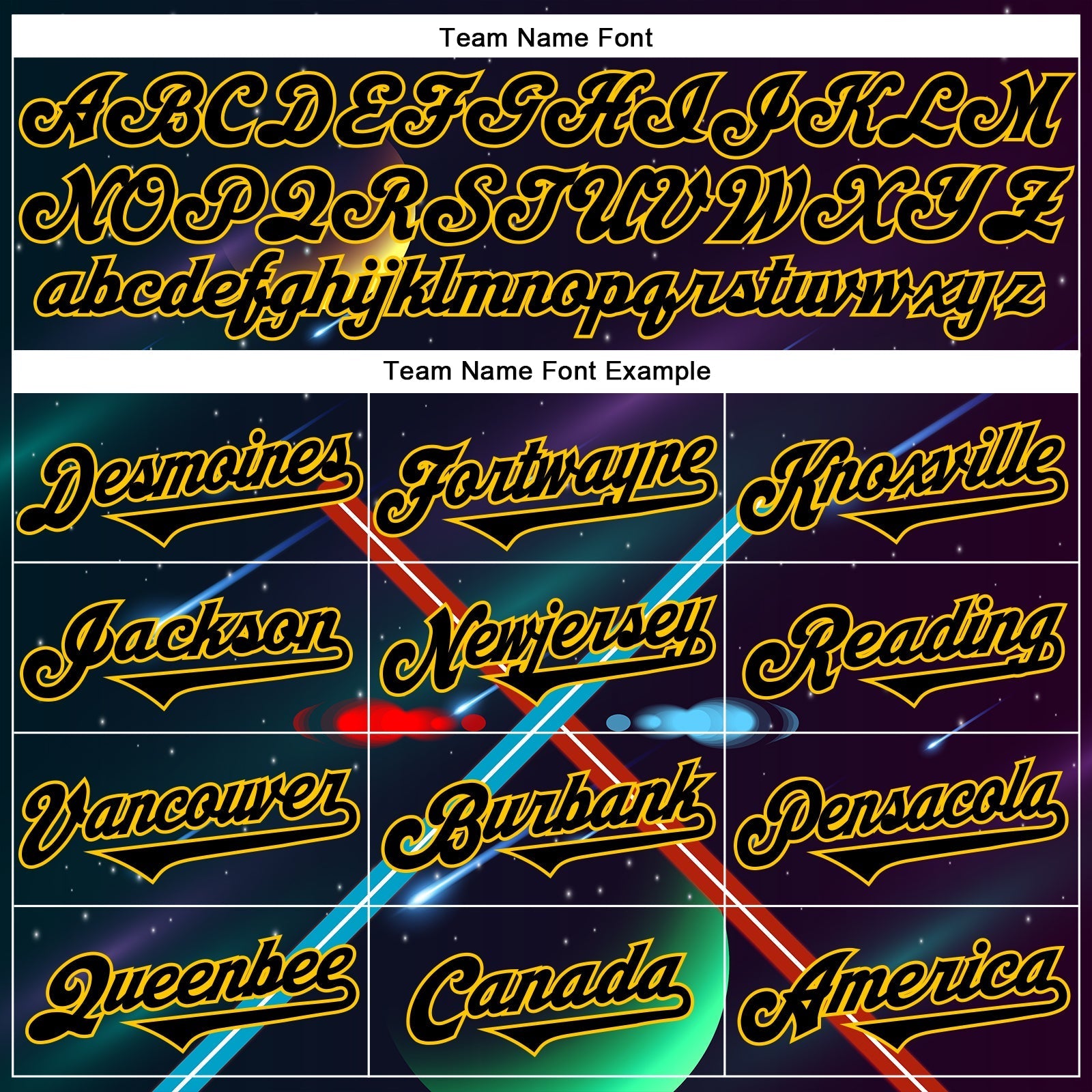 Custom Black Yellow 3D Pattern Design Outer Space Light Swords Authentic Baseball Jersey baseball jersey product view 4
