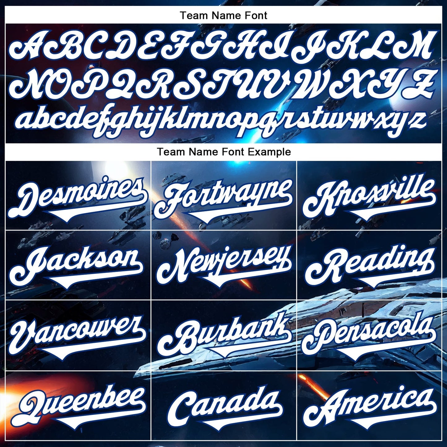 Custom Blue White-Royal 3D Pattern Design Outer Space Starships Authentic Baseball Jersey baseball jersey product view 4
