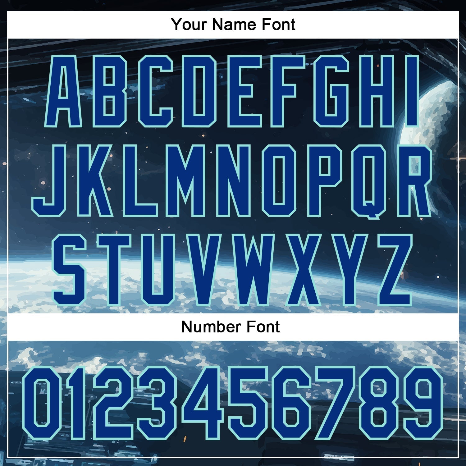 Custom Black Royal-Ice Blue 3D Pattern Design Outer Space Starships Authentic Baseball Jersey baseball jersey product view 5