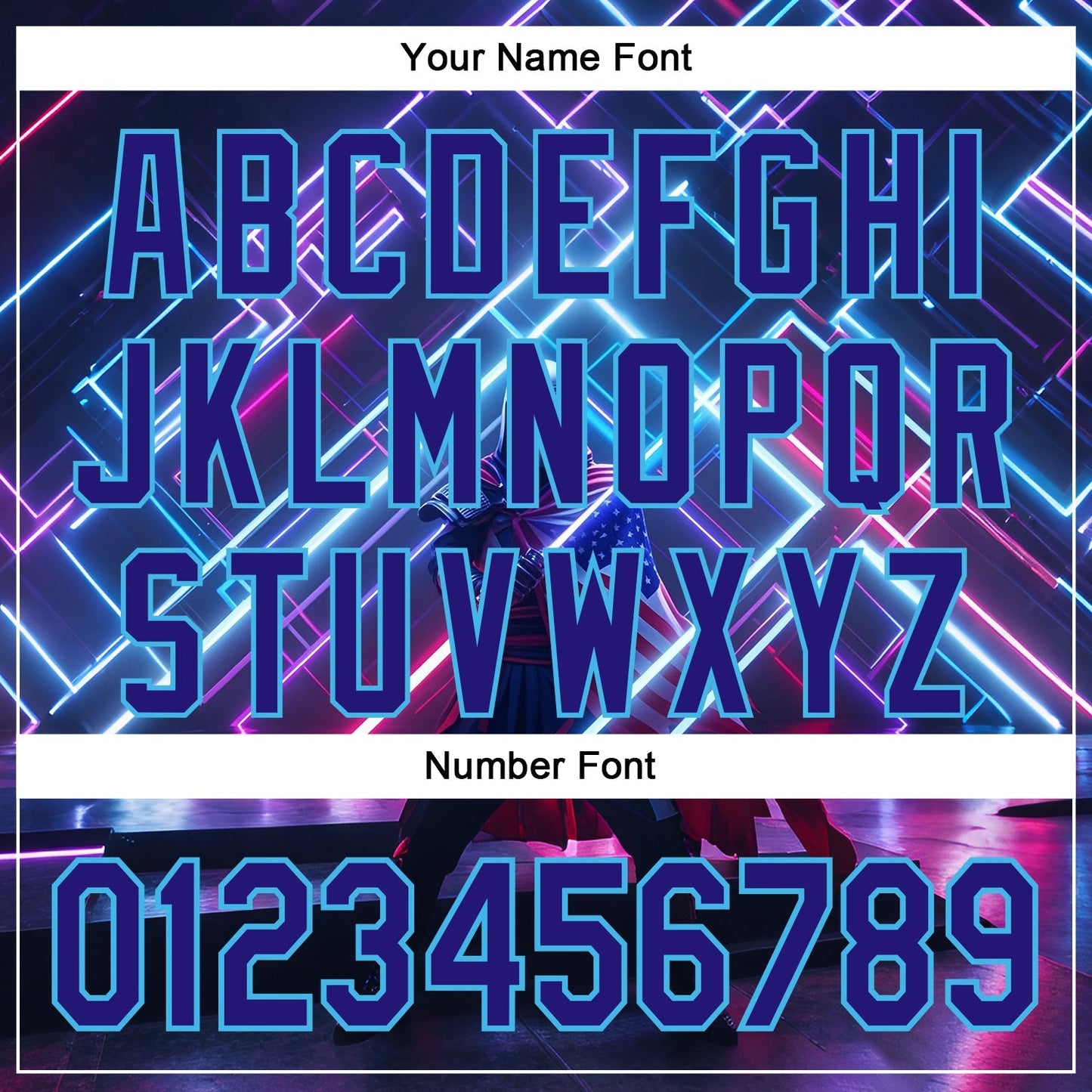 Custom Blue Dark Purple-Sky Blue 3D Pattern Design Outer Space Light Swords American Flag Authentic Baseball Jersey baseball jersey product view 5