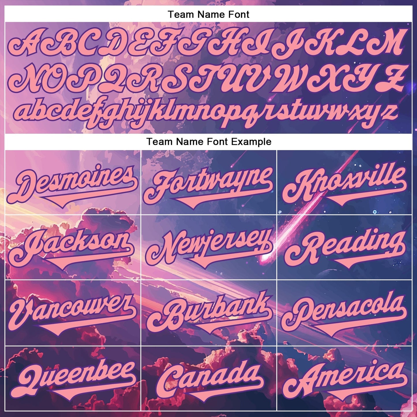 Custom Purple Medium Pink 3D Pattern Design Outer Space Authentic Baseball Jersey baseball jersey product view 4