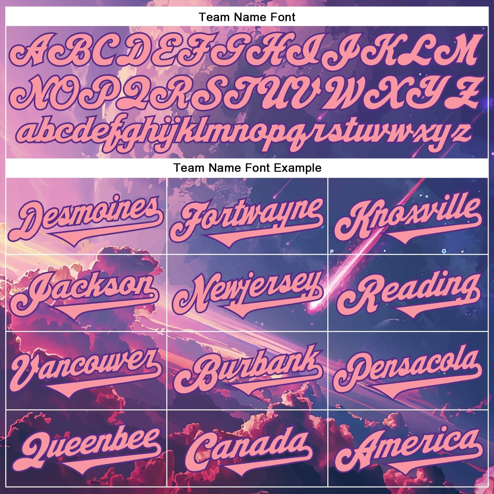 Custom Purple Medium Pink 3D Pattern Design Outer Space Authentic Baseball Jersey baseball jersey product view 4