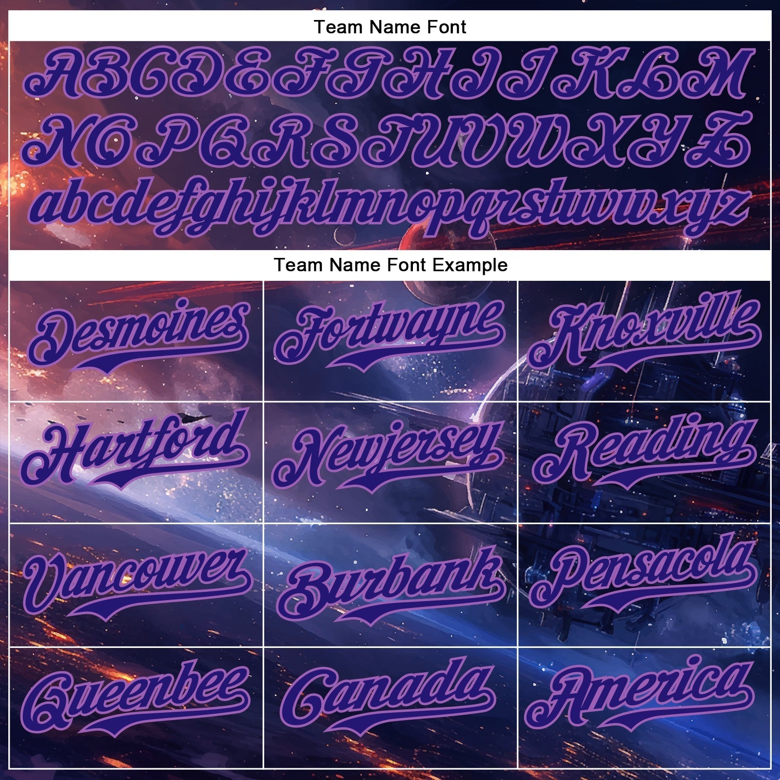 Custom Blue Dark Purple-Medium Purple 3D Pattern Design Outer Space Starships Authentic Baseball Jersey baseball jersey product view 4