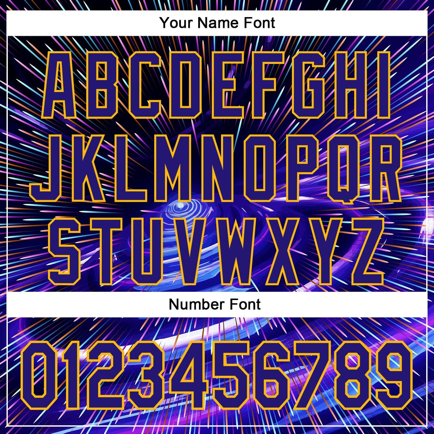 Custom Blue Dark Purple-Gold 3D Pattern Design Outer Space Time Travel Authentic Baseball Jersey baseball jersey product view 5