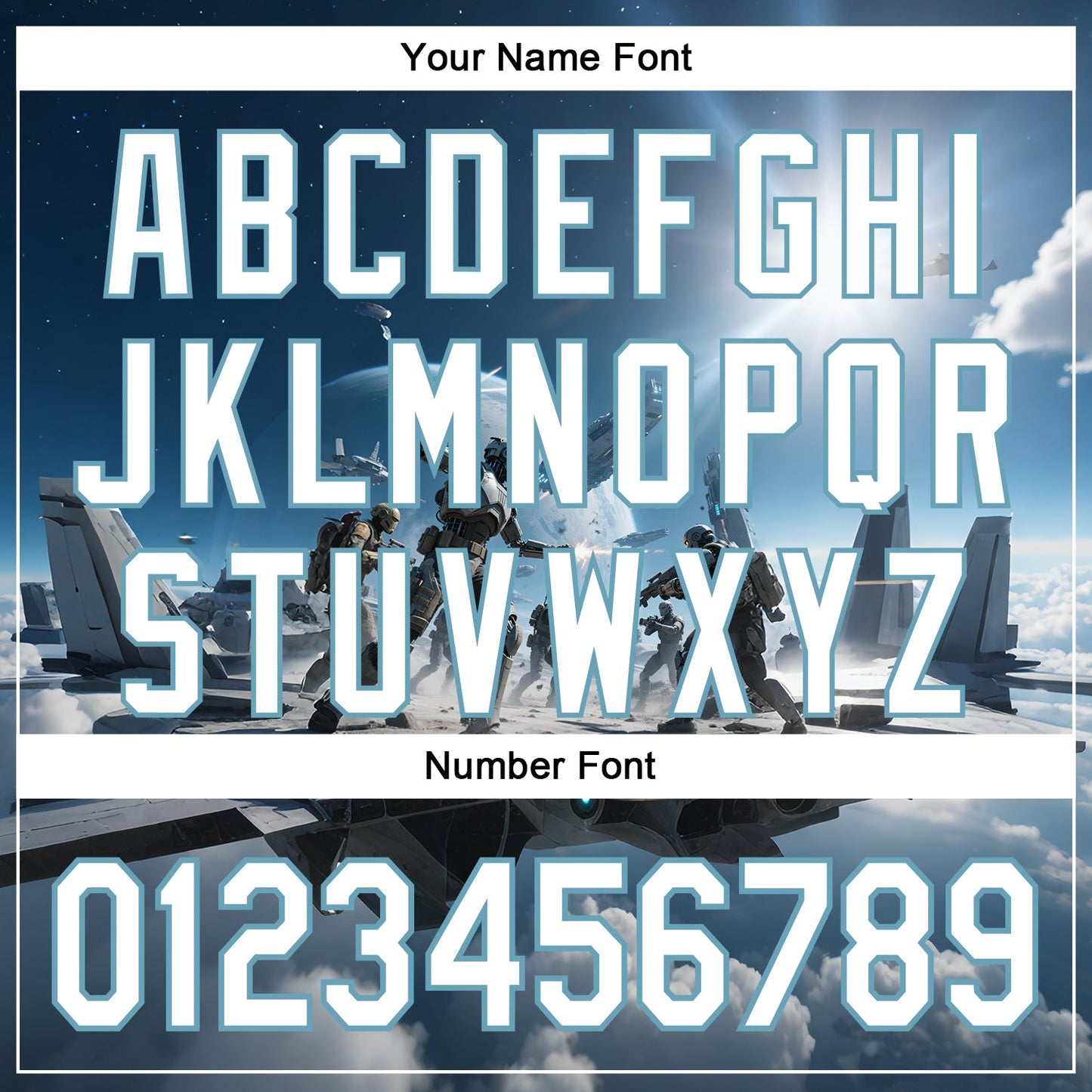 Custom Blue White-Shadow Blue 3D Pattern Design Outer Space Light Swords Authentic Baseball Jersey baseball jersey product view 5
