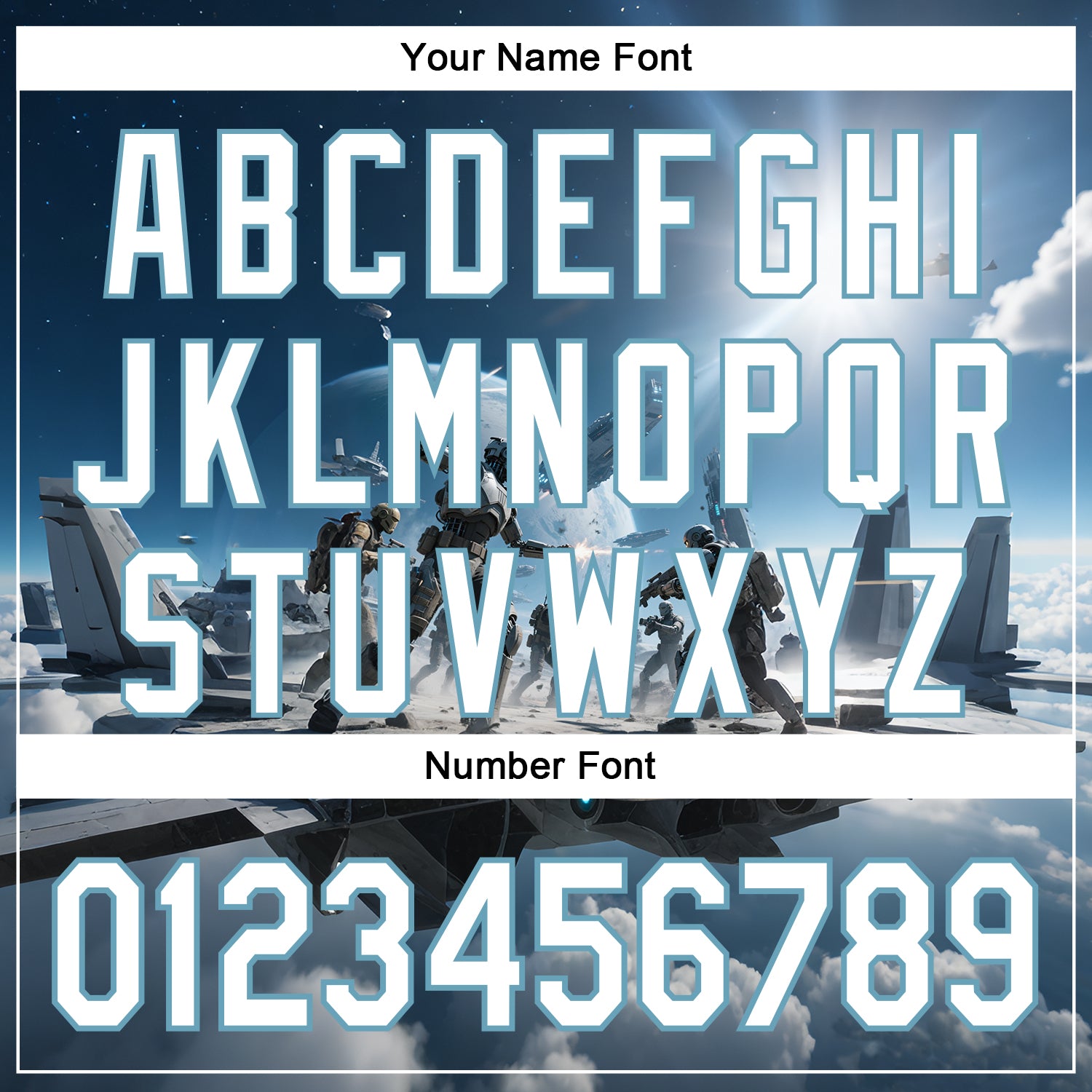 Custom Blue White-Shadow Blue 3D Pattern Design Outer Space Light Swords Authentic Baseball Jersey baseball jersey product view 5