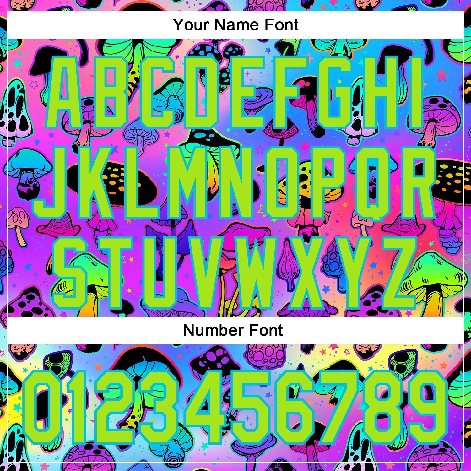 Custom Purple Neon Green-Lakes Blue 3D Pattern Design Trippy Psychedelic Magic Mushrooms Authentic Baseball Jersey baseball jersey product view 5