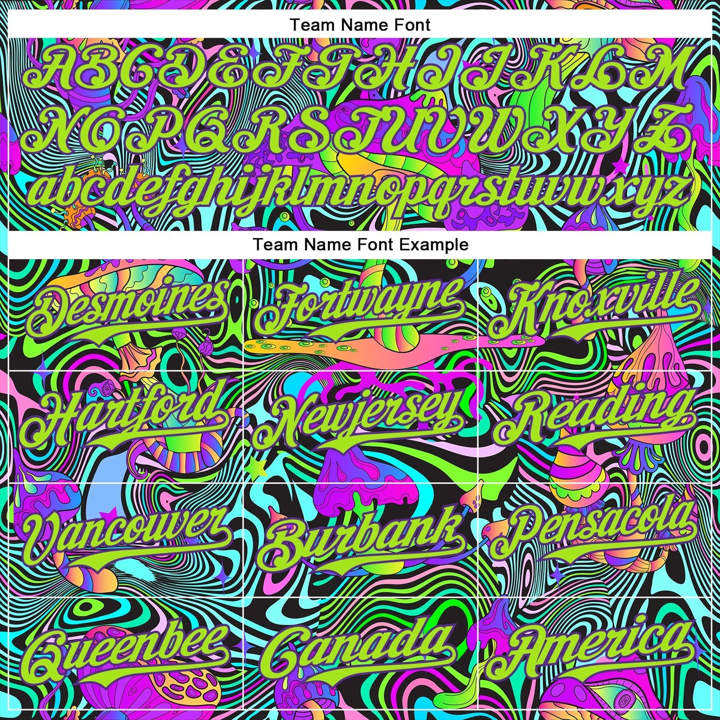 Custom Purple Neon Green 3D Pattern Design Trippy Groovy Magic Mushrooms Authentic Baseball Jersey baseball jersey product view 4