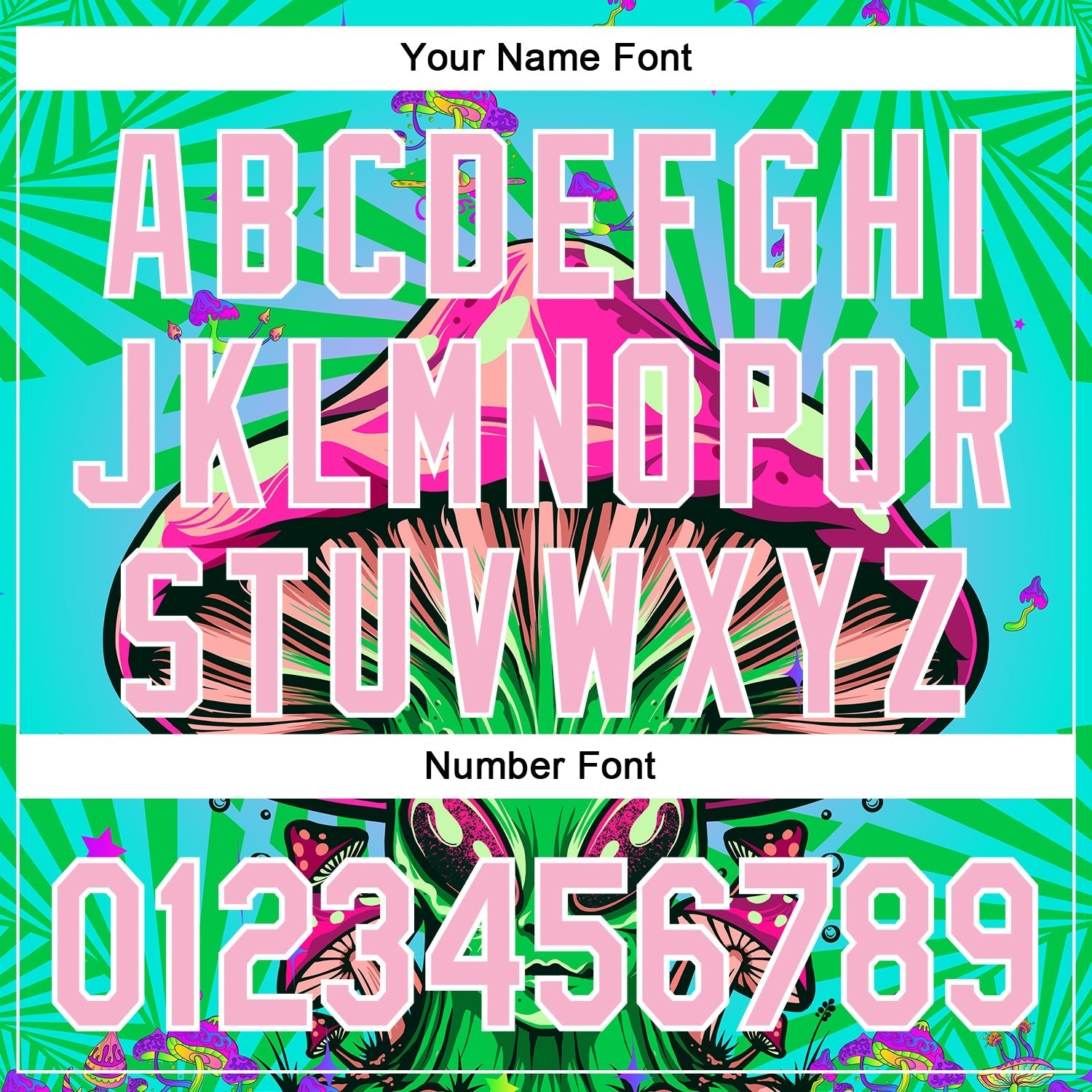 Custom Blue Light Pink-White 3D Pattern Design Trippy Magic Mushrooms Alien Authentic Baseball Jersey baseball jersey product view 5