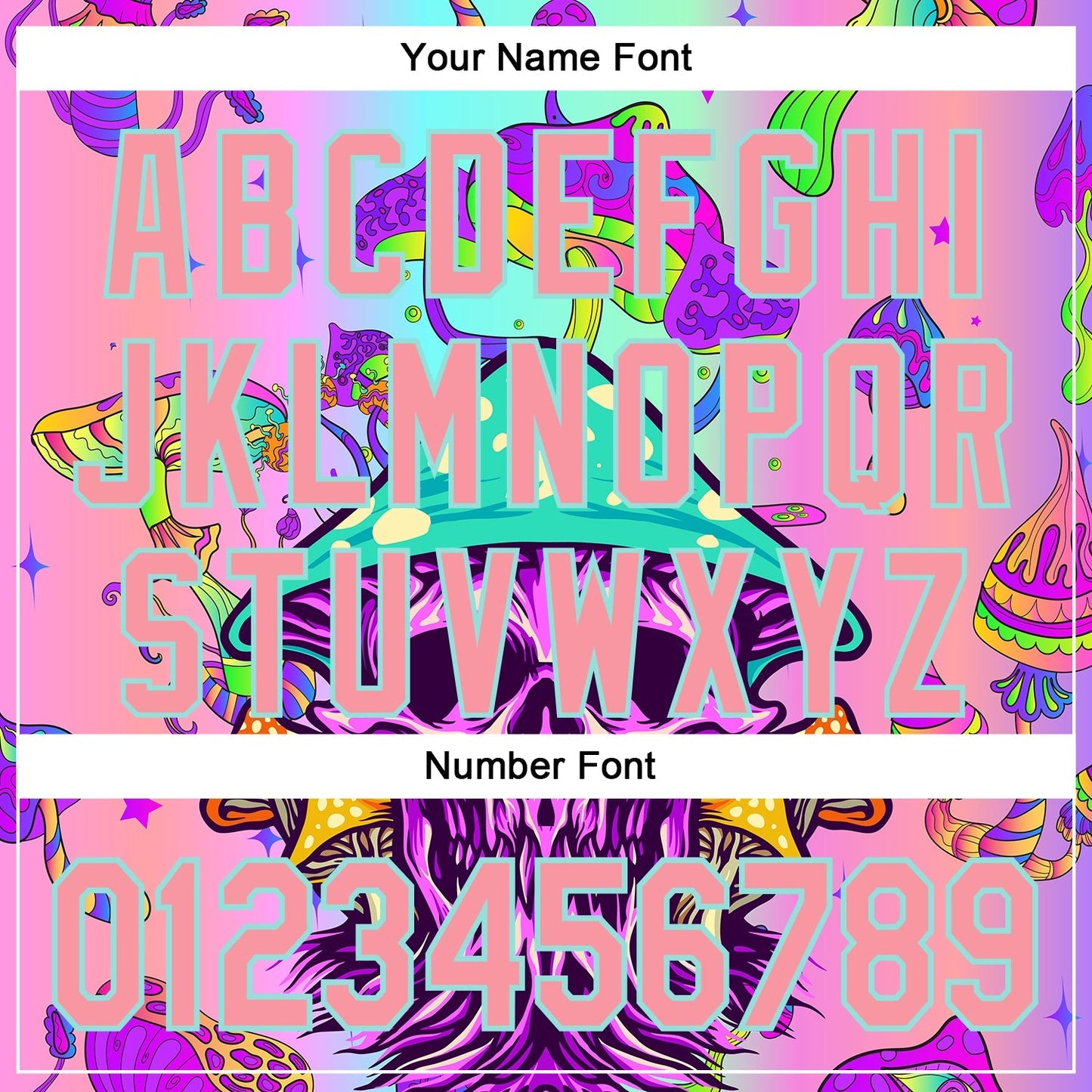 Custom Purple Medium Pink-Ice Blue 3D Pattern Design Trippy Magic Mushrooms Skull Authentic Baseball Jersey baseball jersey product view 5