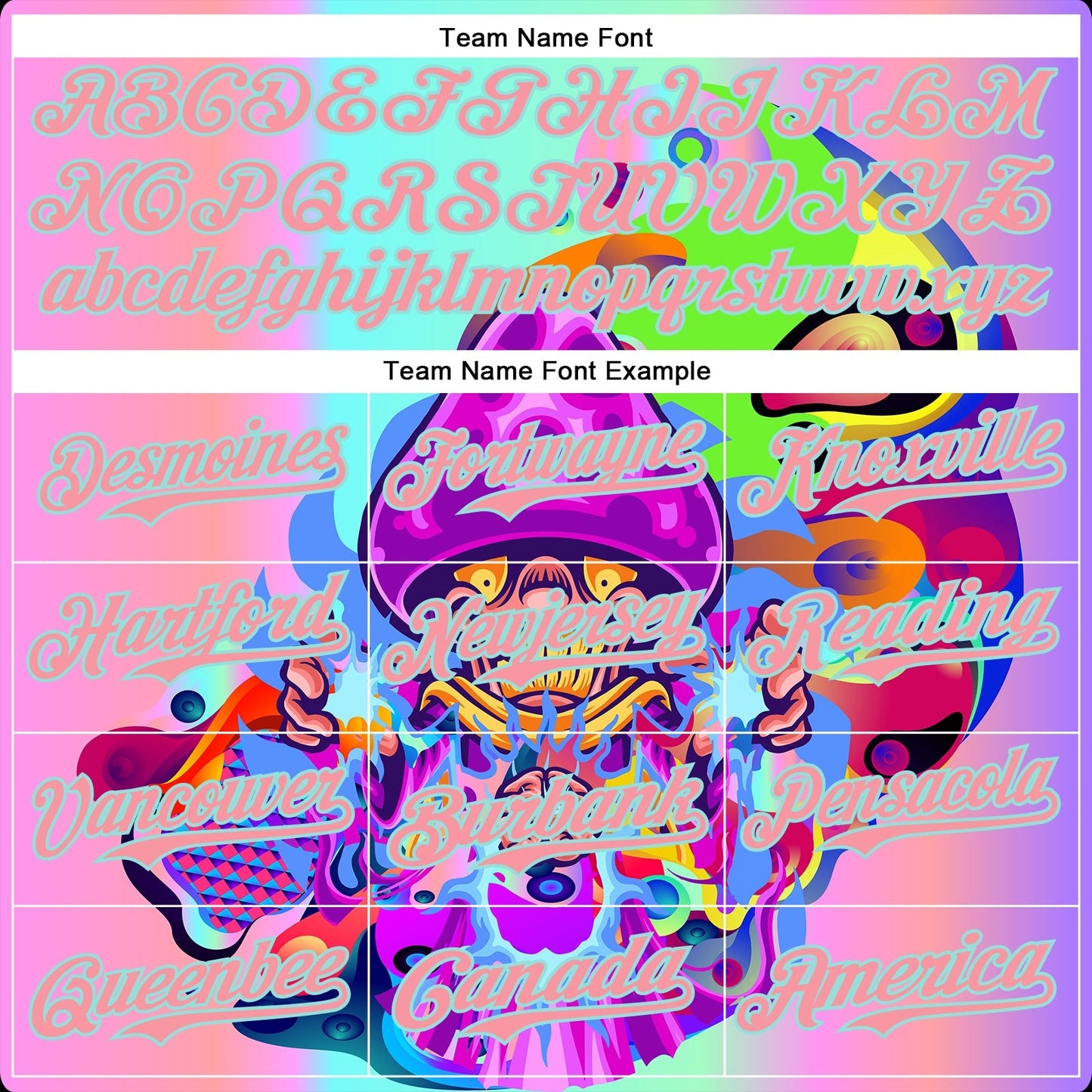 Custom Purple Medium Pink-Ice Blue 3D Pattern Design Trippy Magic Mushrooms Acid Authentic Baseball Jersey baseball jersey product view 4