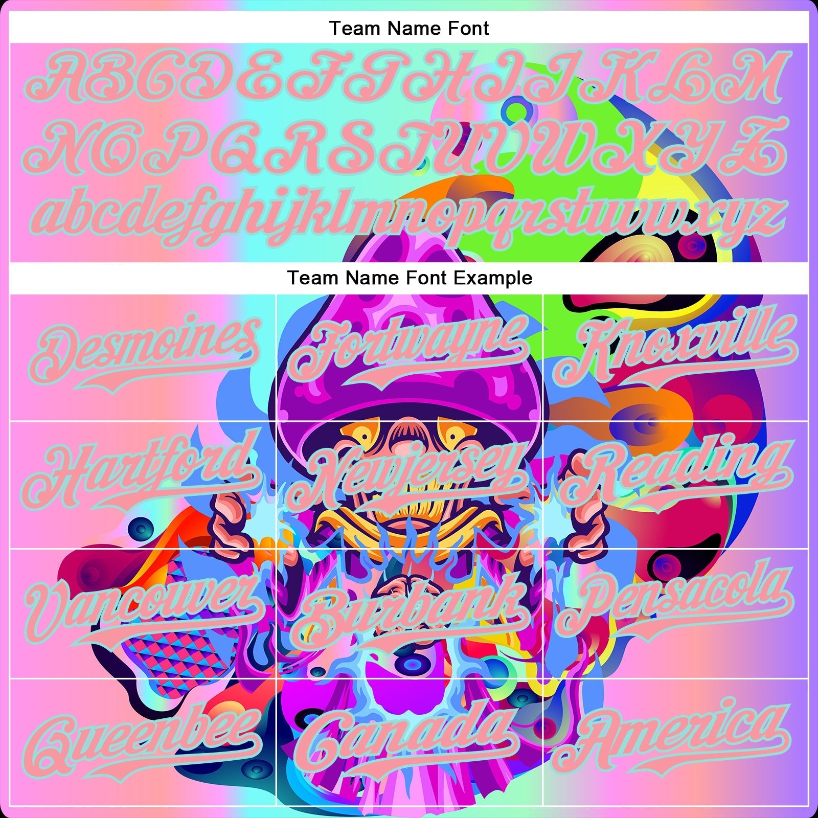 Custom Purple Medium Pink-Ice Blue 3D Pattern Design Trippy Magic Mushrooms Acid Authentic Baseball Jersey baseball jersey product view 4