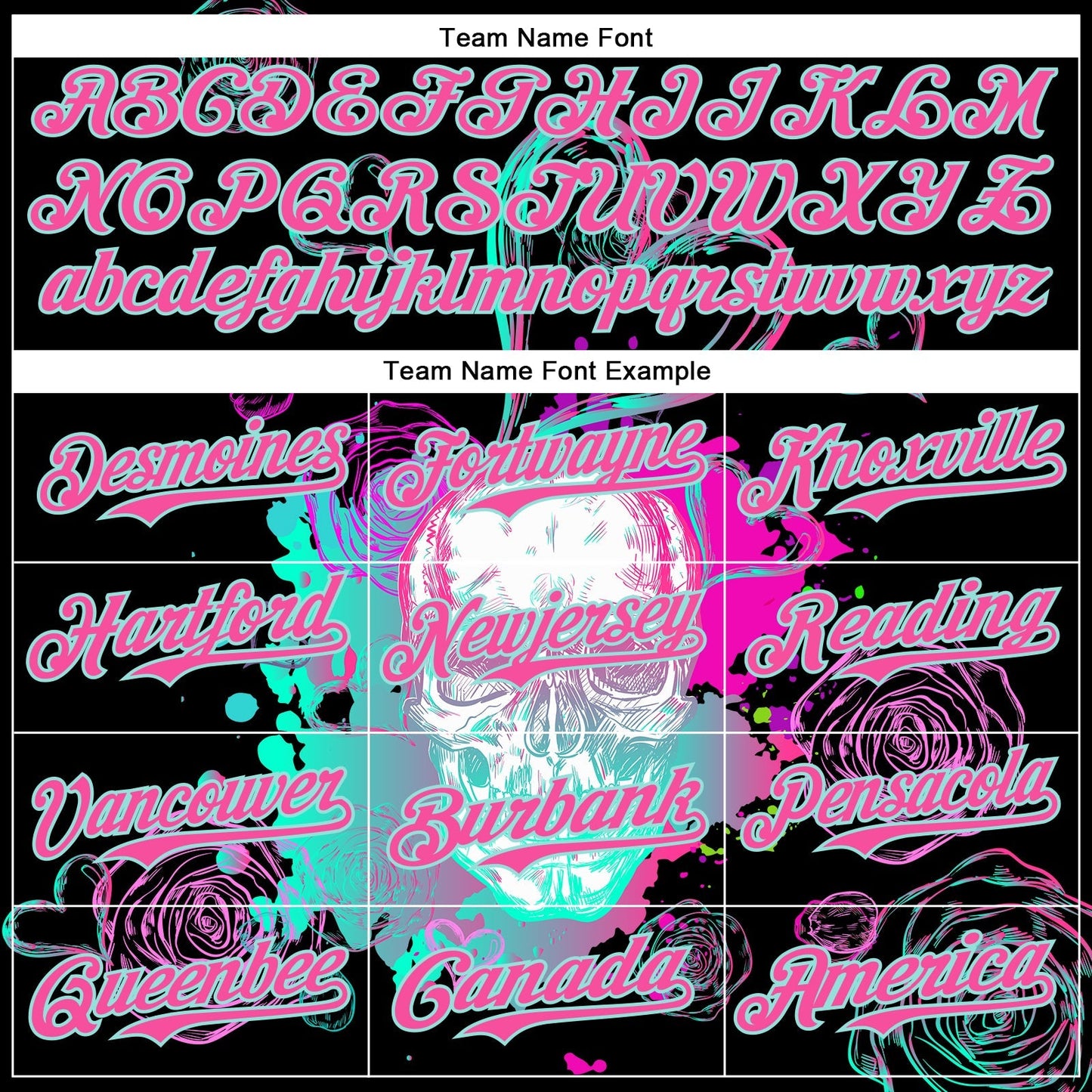 Custom Black Pink-Ice Blue 3D Pattern Design Trippy Magic Mushrooms Skull Authentic Baseball Jersey baseball jersey product view 4