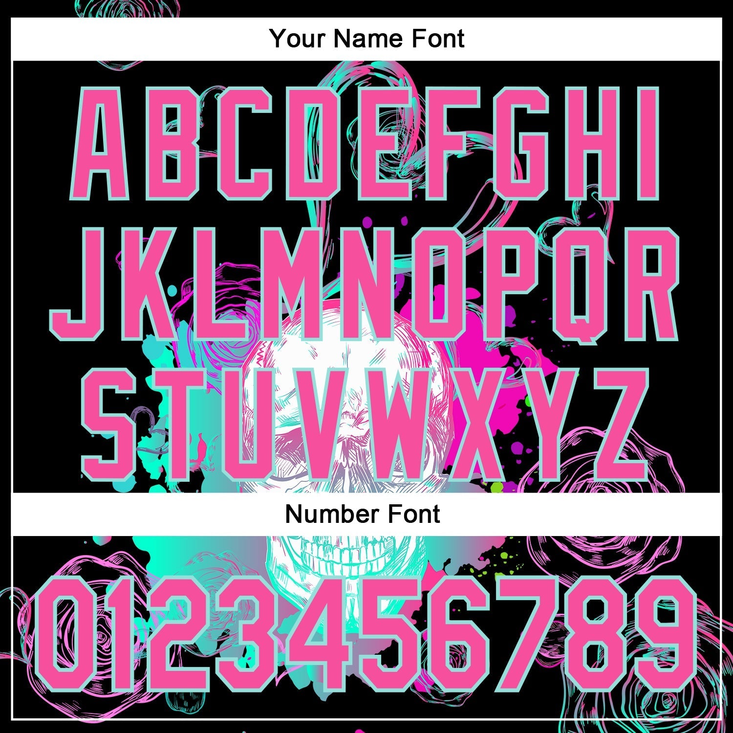 Custom Black Pink-Ice Blue 3D Pattern Design Trippy Magic Mushrooms Skull Authentic Baseball Jersey baseball jersey product view 5