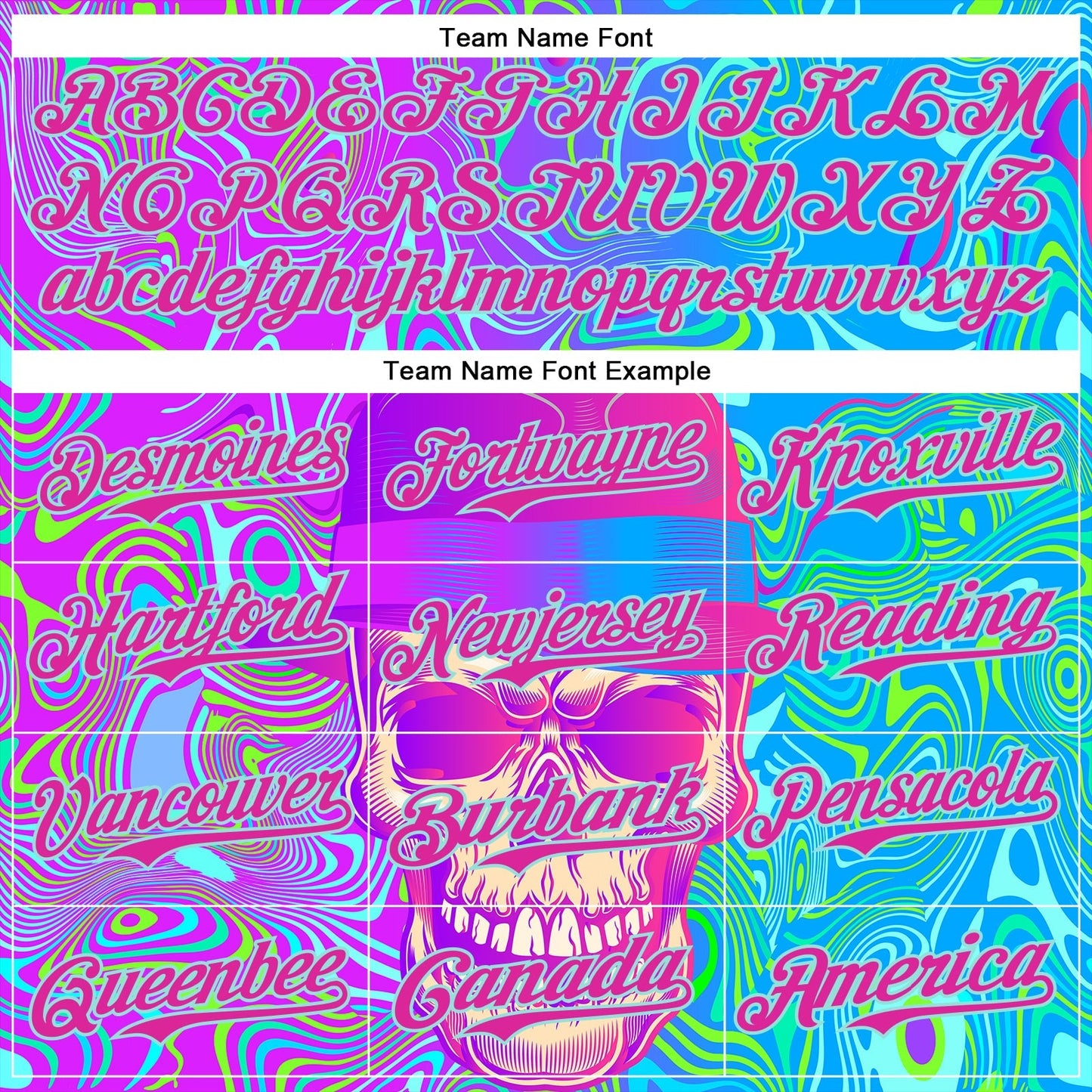 Custom Blue Deep Pink-Ice Blue 3D Pattern Design Trippy Magic Mushrooms Skull Authentic Baseball Jersey baseball jersey product view 4