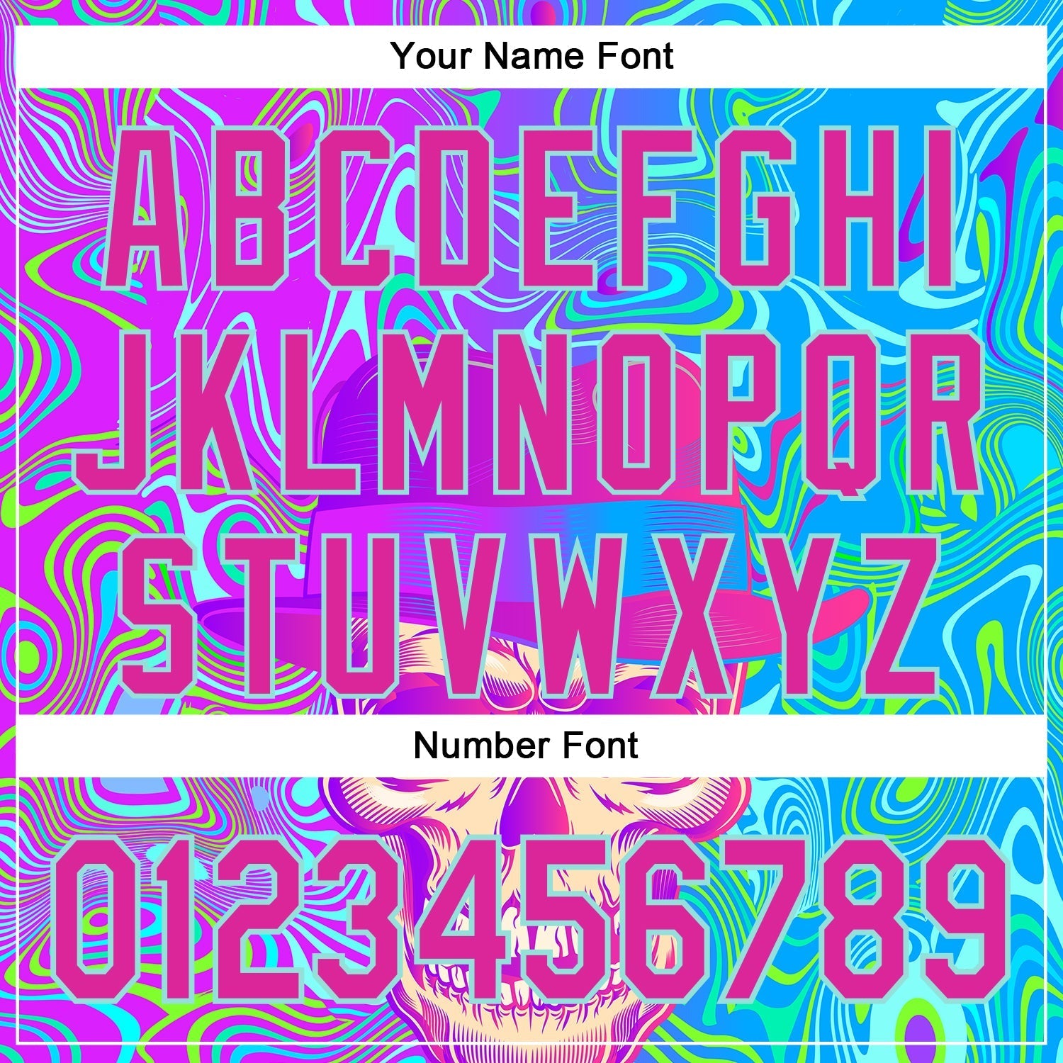 Custom Blue Deep Pink-Ice Blue 3D Pattern Design Trippy Magic Mushrooms Skull Authentic Baseball Jersey baseball jersey product view 5