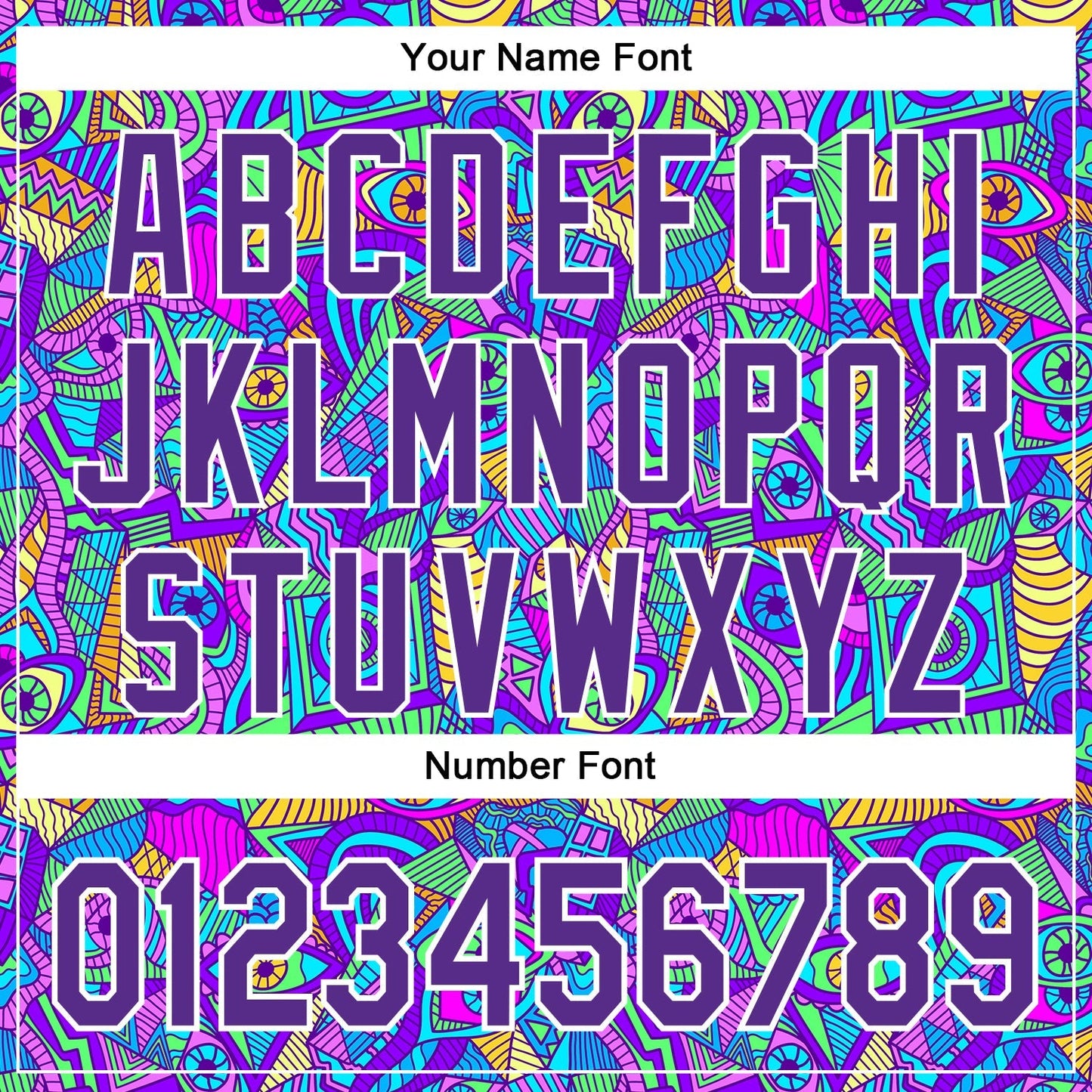 Custom Purple White 3D Pattern Design Trippy Psychedelic Eyes Authentic Baseball Jersey baseball jersey product view 5