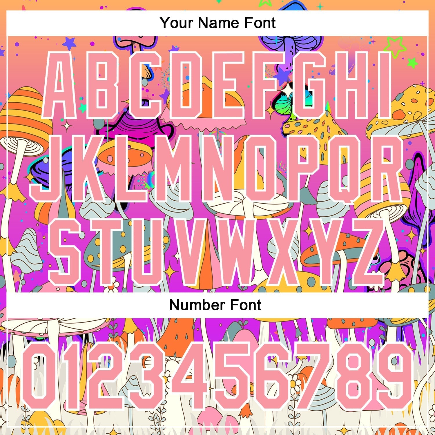 Custom Pink Medium Pink Purple-White 3D Pattern Design Trippy Magic Mushrooms Hippie Authentic Baseball Jersey baseball jersey product view 5
