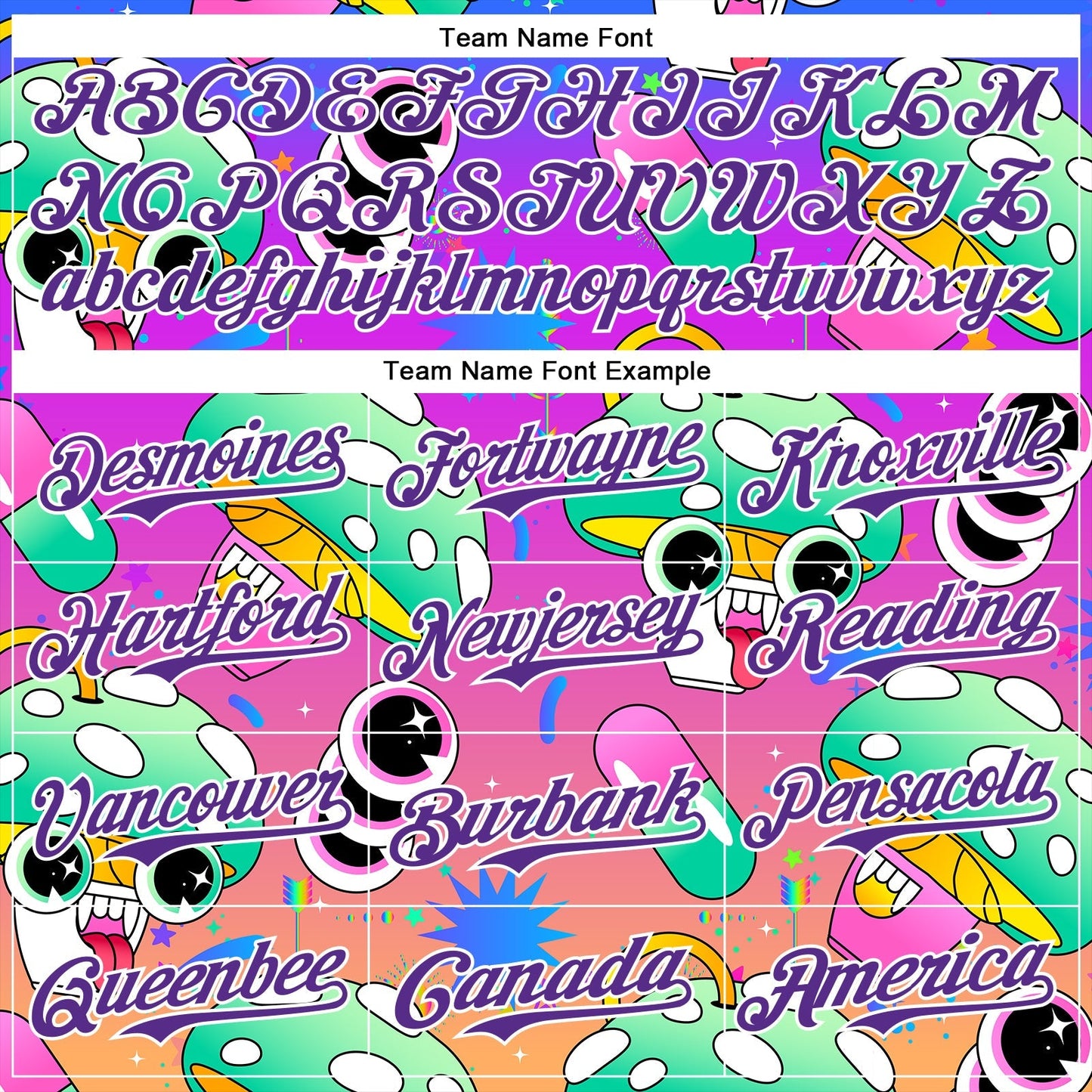 Custom Purple White 3D Pattern Design Trippy Psychedelic Magic Mushrooms Authentic Baseball Jersey baseball jersey product view 4