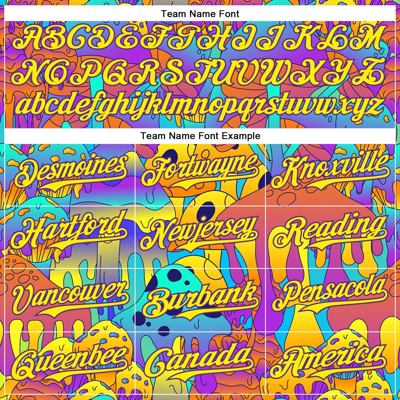 Custom Purple Light Yellow 3D Pattern Design Trippy Magic Mushrooms Trance Authentic Baseball Jersey baseball jersey product view 4