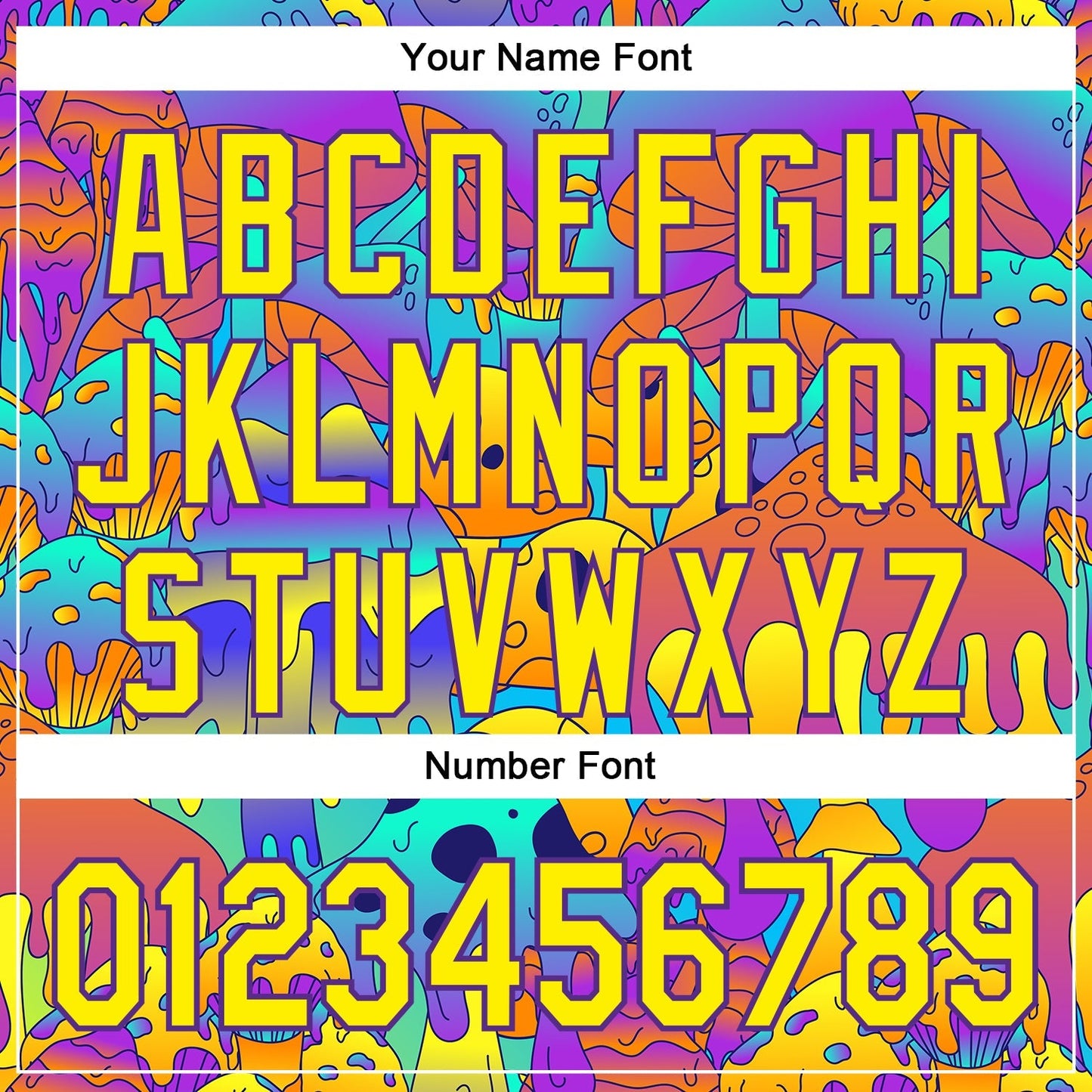 Custom Purple Light Yellow 3D Pattern Design Trippy Magic Mushrooms Trance Authentic Baseball Jersey baseball jersey product view 5