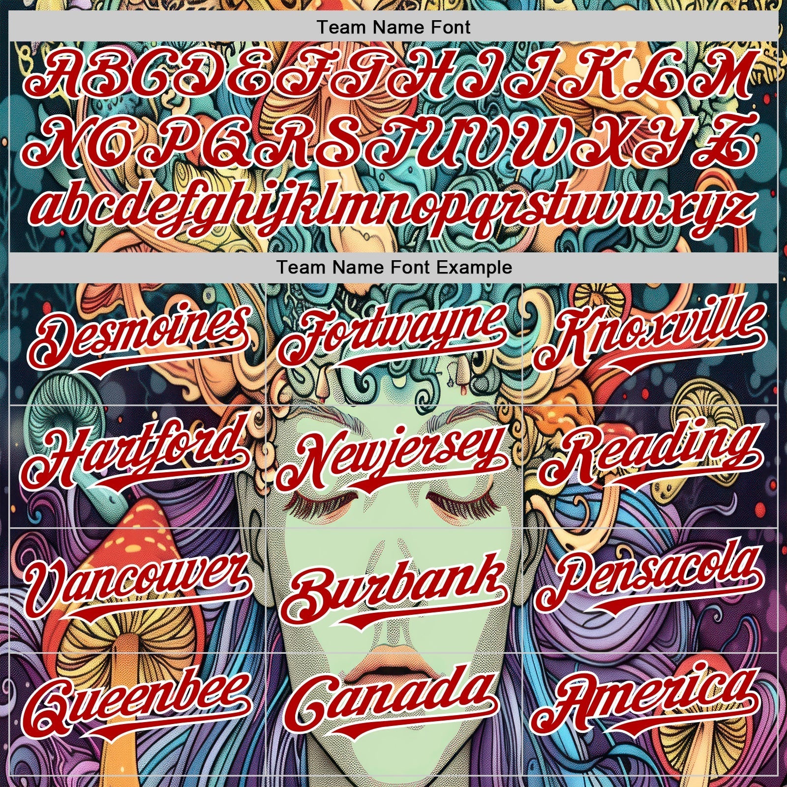 Custom Green Red-White 3D Pattern Design Rave Party Trippy Magic Mushroom Authentic Baseball Jersey baseball jersey product view 4