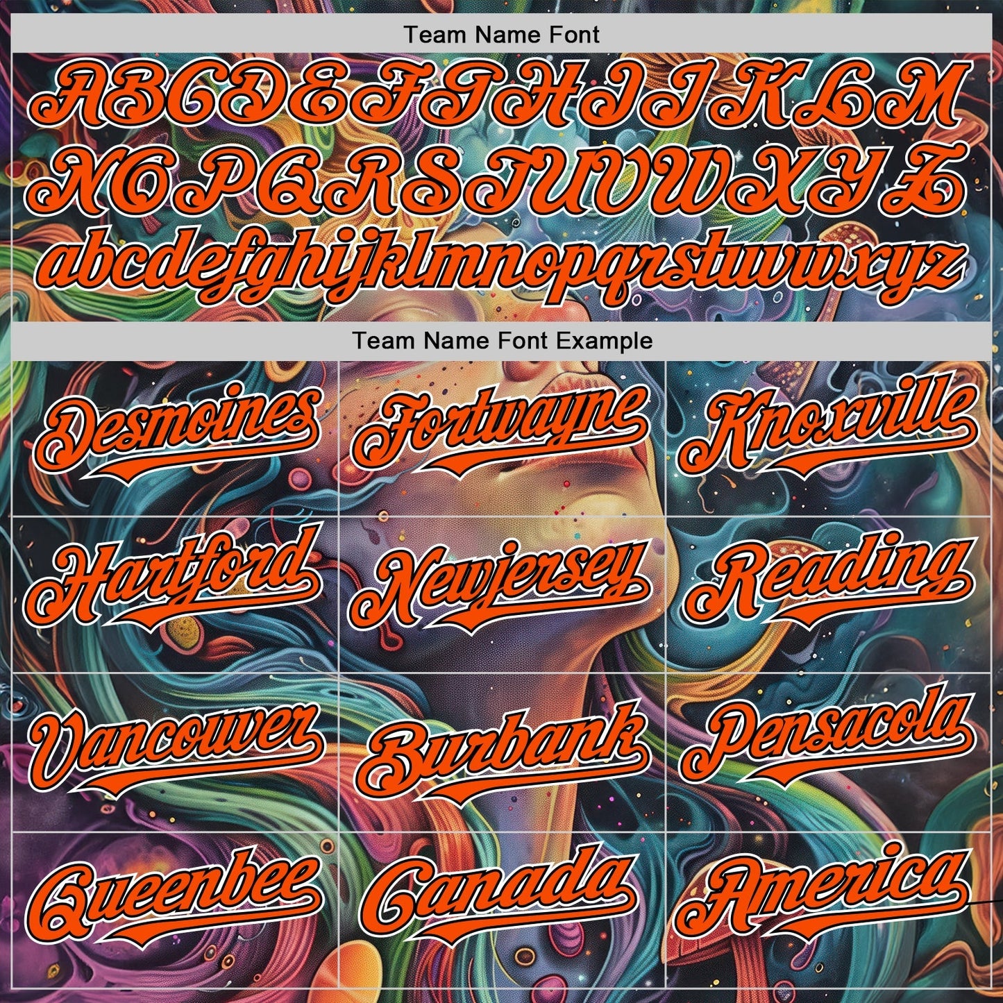 Custom Green Orange Black-White 3D Pattern Design Rave Party Trippy Magic Mushroom Authentic Baseball Jersey baseball jersey product view 4