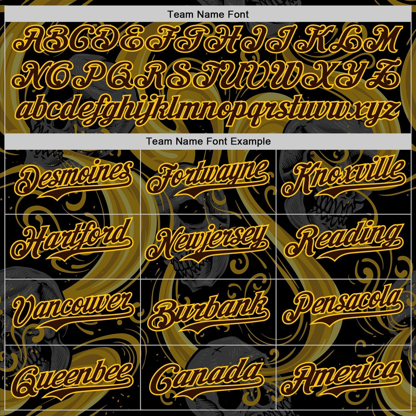 Custom Black Brown Yellow-White 3D Pattern Design Burner Costumes Skull Authentic Baseball Jersey baseball jersey product view 4