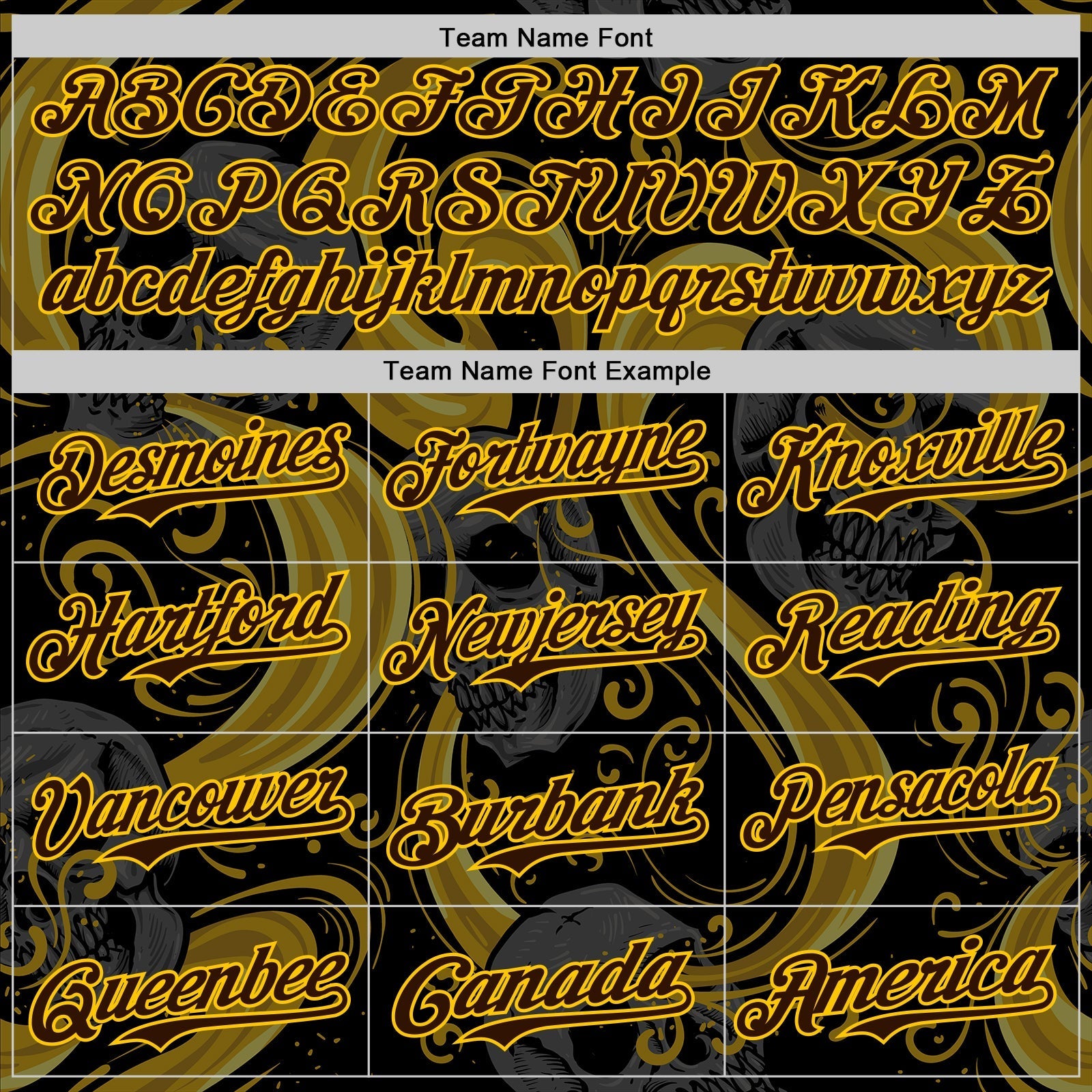 Custom Black Brown Yellow-White 3D Pattern Design Burner Costumes Skull Authentic Baseball Jersey baseball jersey product view 4