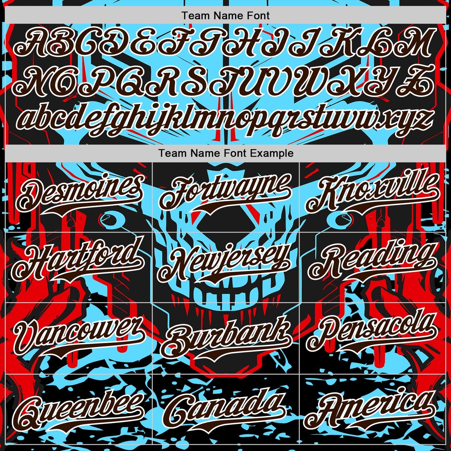 Custom Blue Brown-White 3D Pattern Design Burner Costumes Cyber Skull Authentic Baseball Jersey baseball jersey product view 4