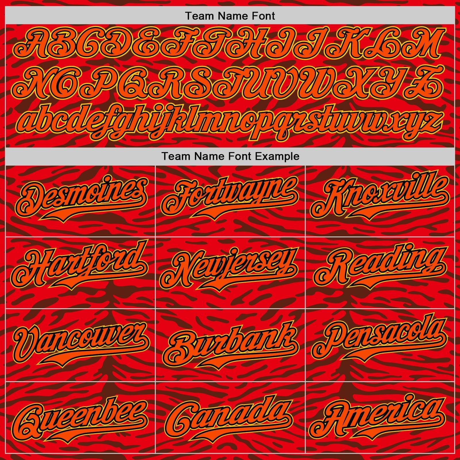 Custom Red Orange Black-Yellow 3D Pattern Design Burner Costumes Animal Tiger Print Authentic Baseball Jersey baseball jersey product view 4