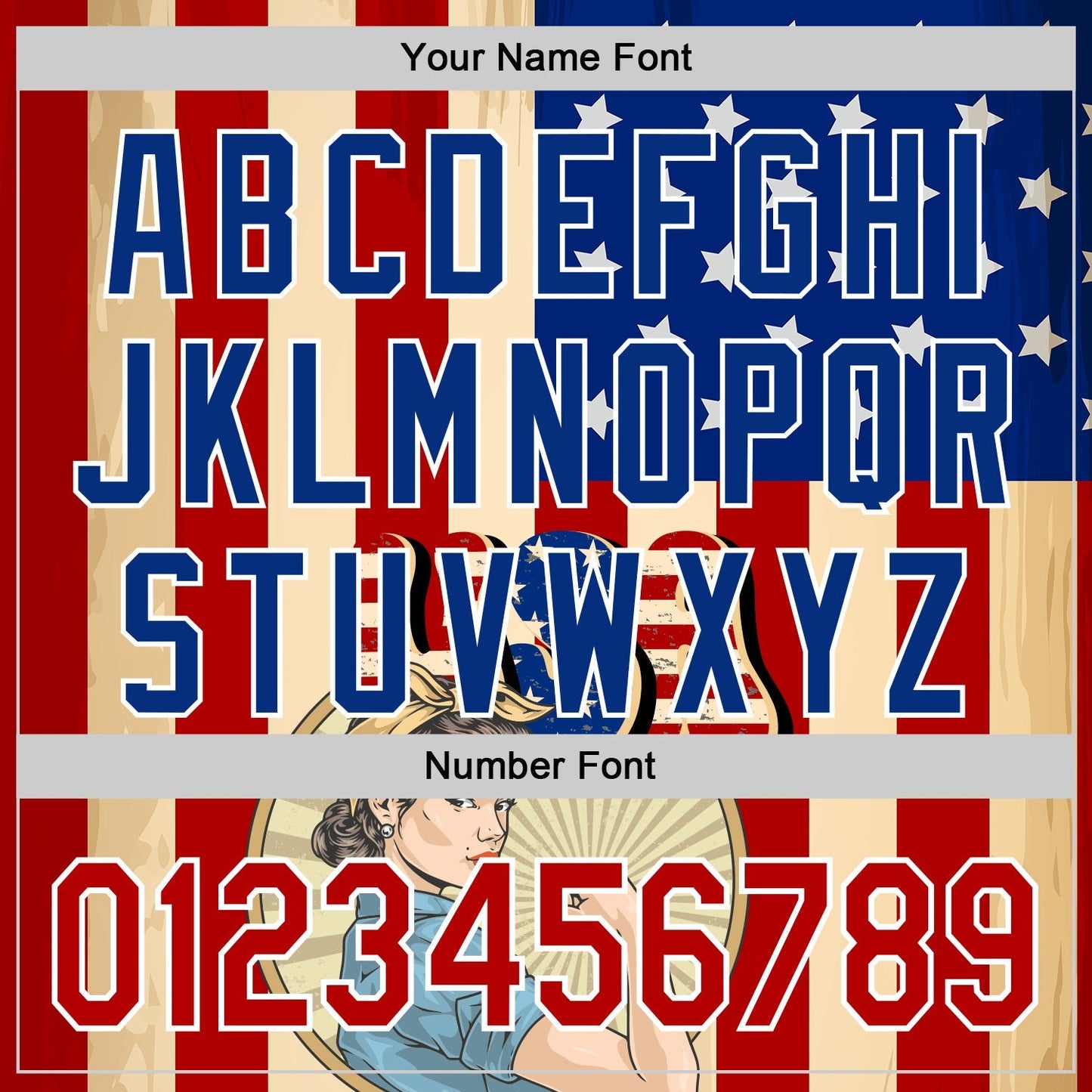 Custom Cream Red Royal-White 3D Retro American Flag Authentic Baseball Jersey baseball jersey product view 5