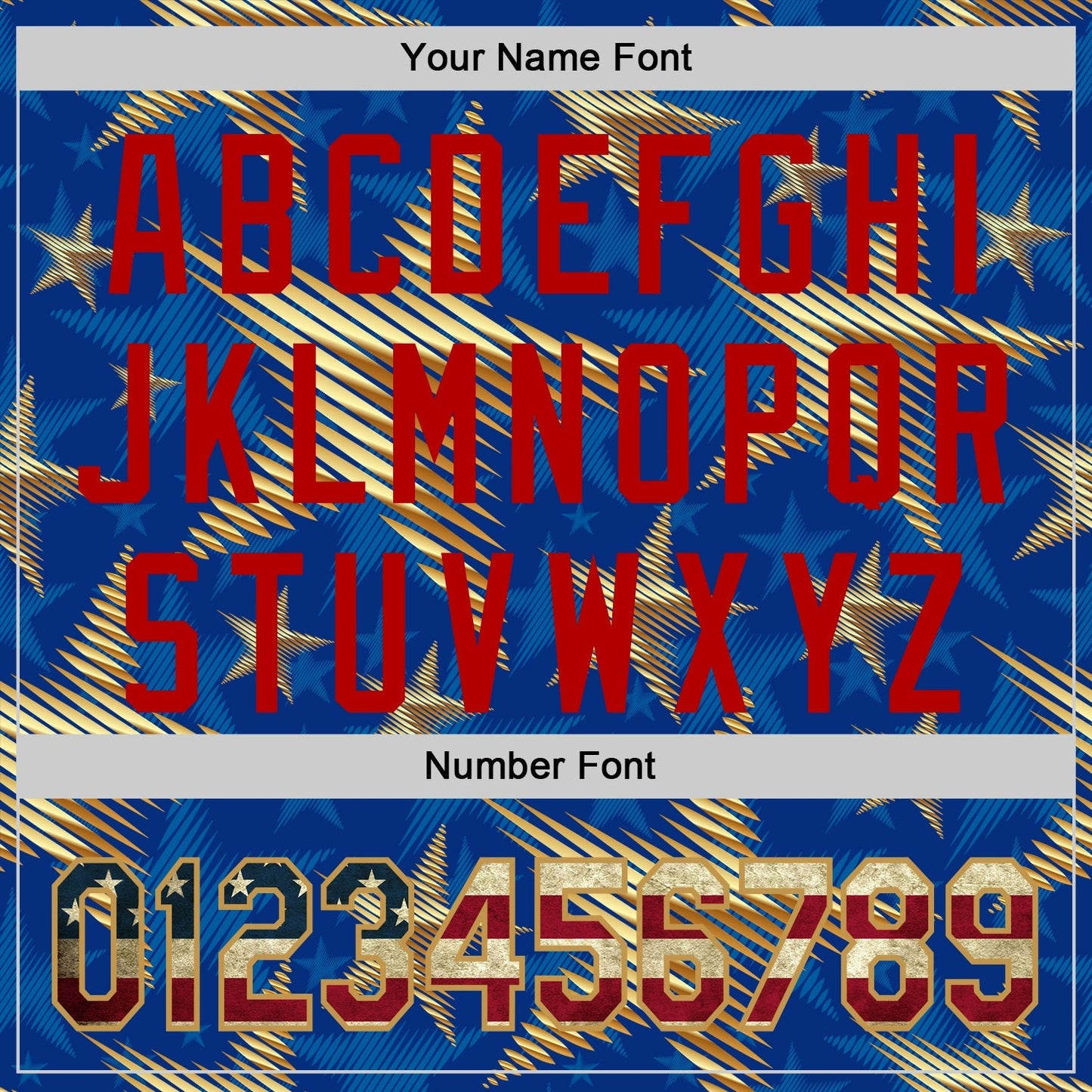 Custom Royal Vintage USA Flag Old Gold-Red 3D American Flag America-Inspired Stars Authentic Baseball Jersey baseball jersey product view 5