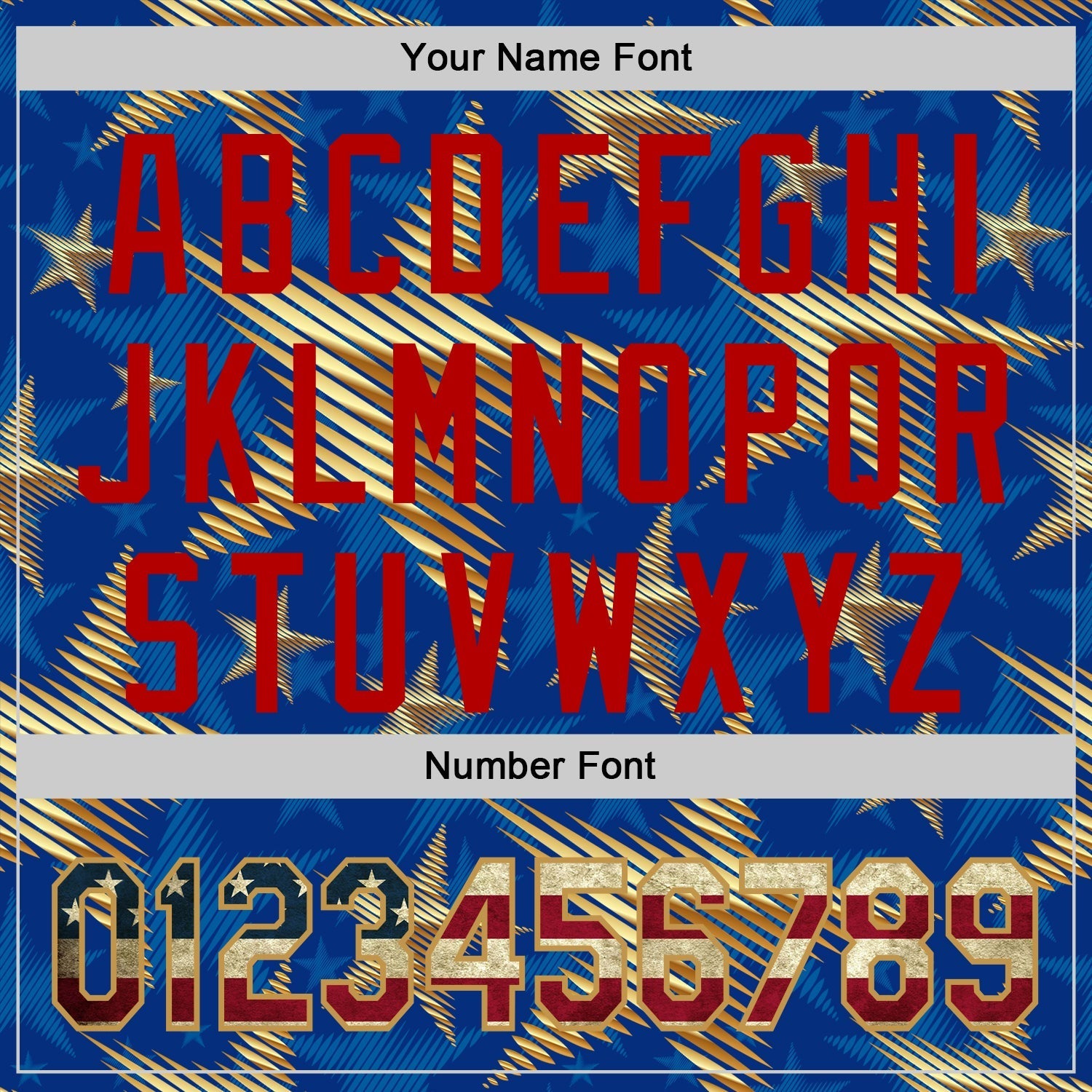Custom Royal Vintage USA Flag Old Gold-Red 3D American Flag America-Inspired Stars Authentic Baseball Jersey baseball jersey product view 5