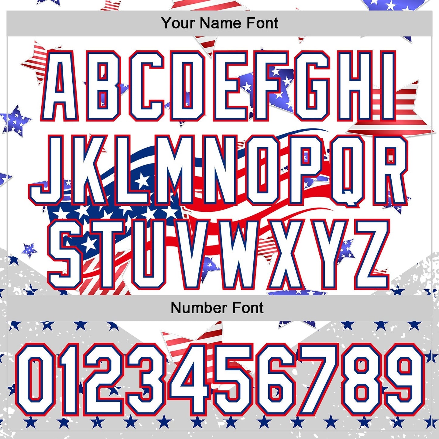 Custom White Royal-Fire Red 3D American Flag Stars Authentic Baseball Jersey baseball jersey product view 5