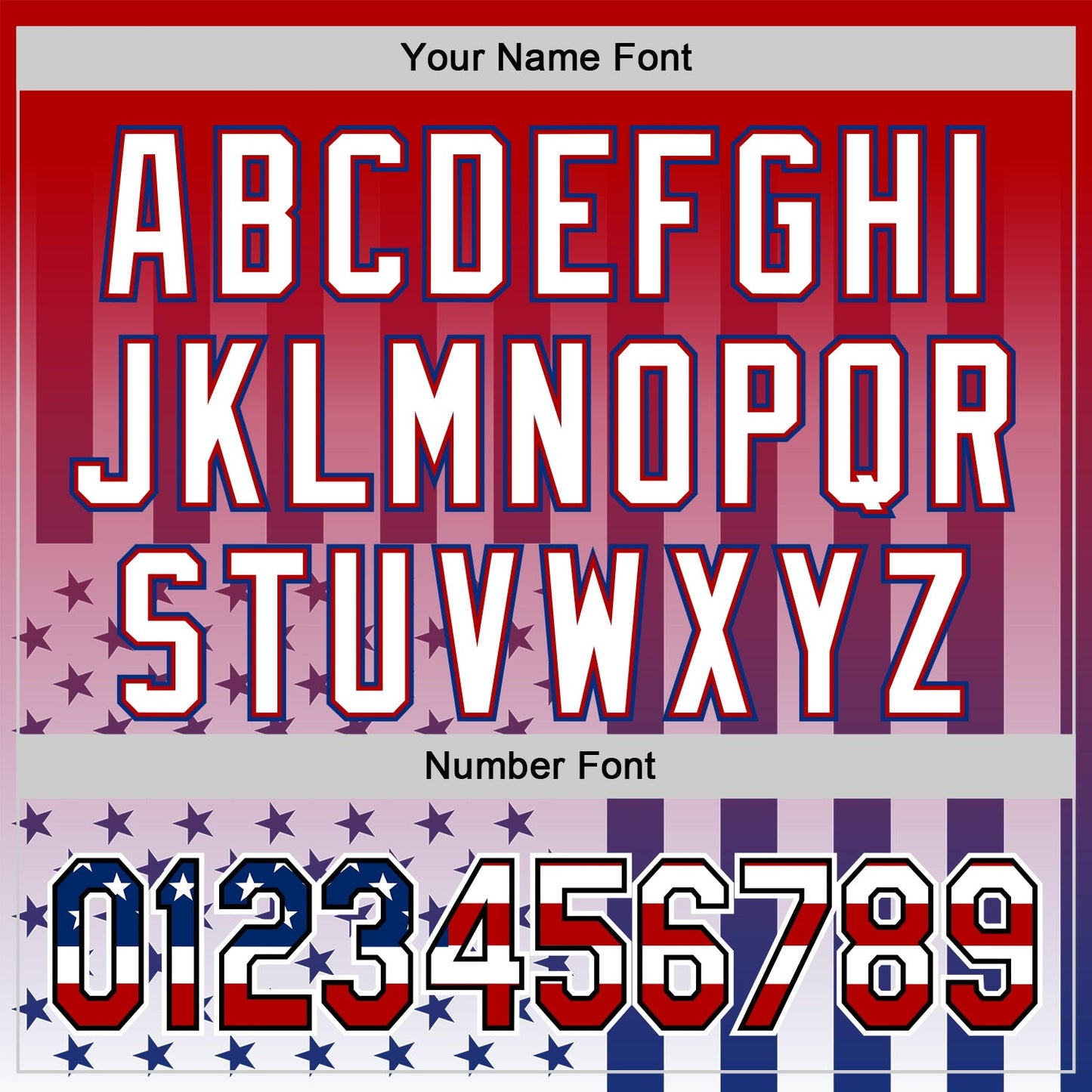 Custom Red USA Flag Royal Black-White 3D Gradient American Flag Authentic Baseball Jersey baseball jersey product view 5