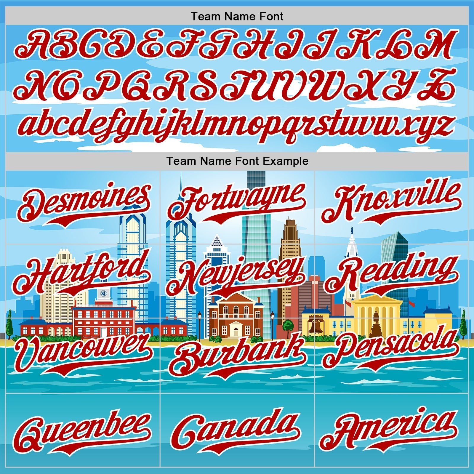 Custom Blue Red-White 3D Pattern Design Philadelphia Cityscape Skyline Authentic Baseball Jersey baseball jersey product view 4
