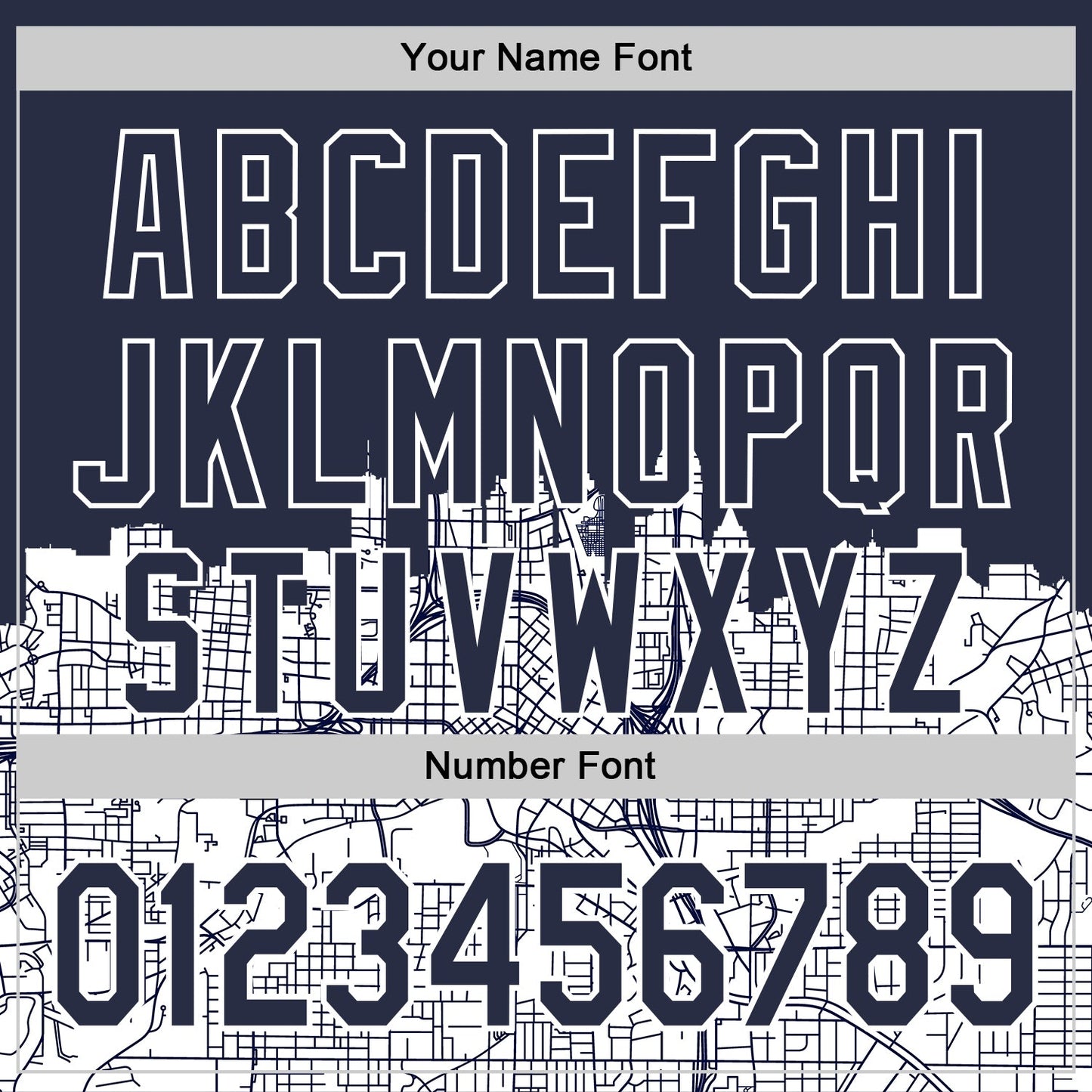 Custom Navy White 3D Pattern Design Atlanta Cityscape Urban Map Authentic Baseball Jersey baseball jersey product view 5