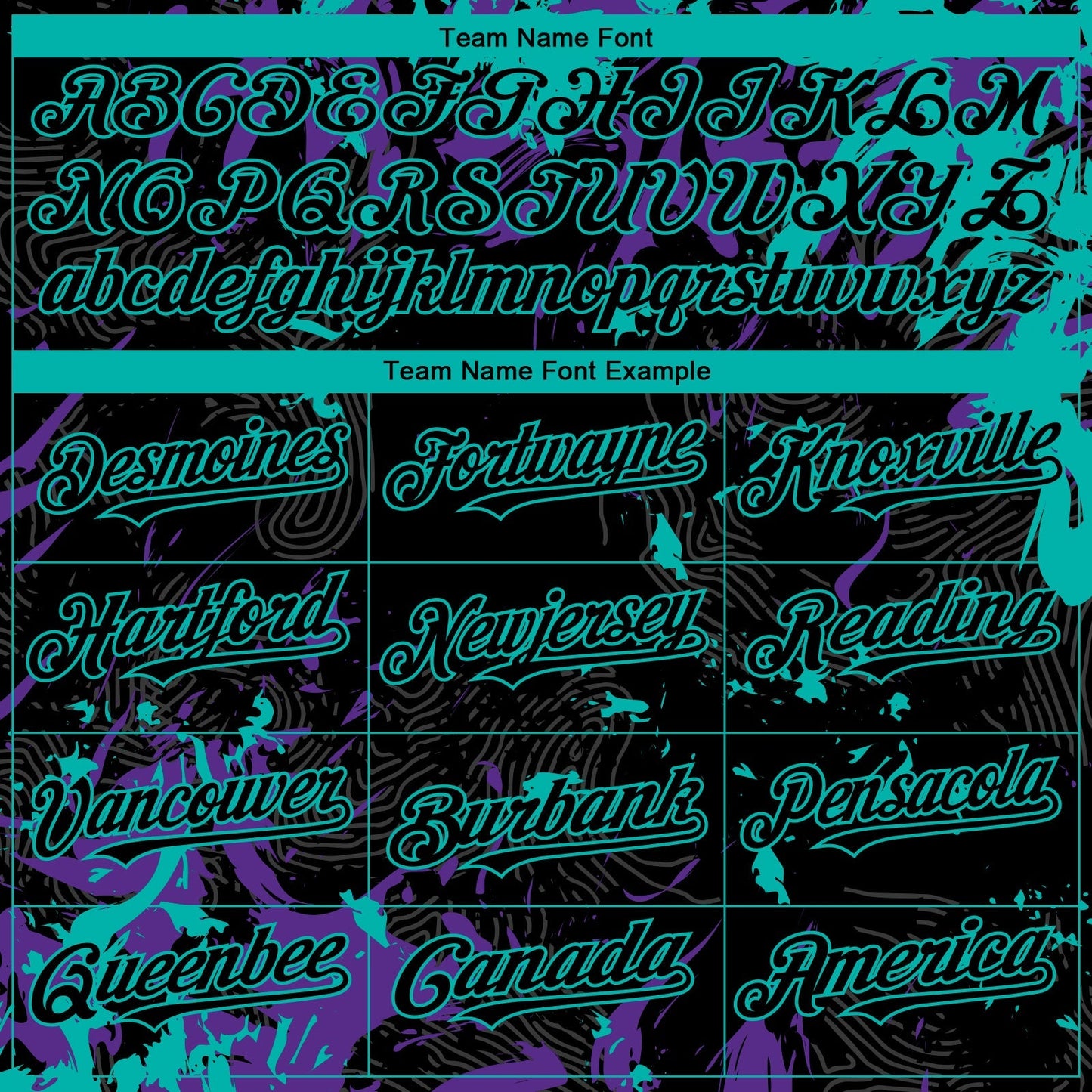 Custom Black Purple-Aqua Splash Authentic Baseball Jersey baseball jersey product view 4